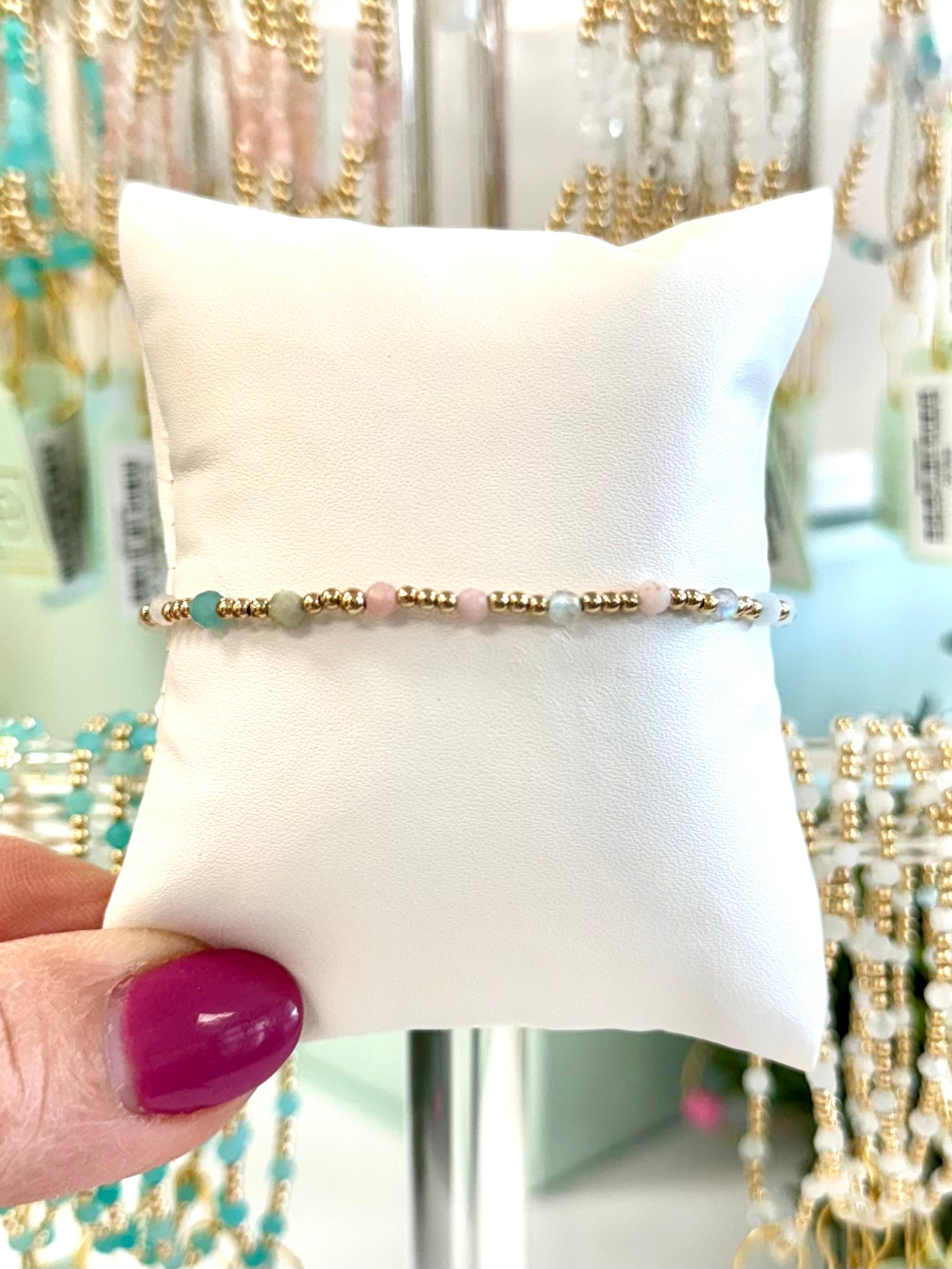 Sincerity Gold 3MM Gemstone Bracelet-260 eNewton-eNewton-The Lovely Closet, Women's Fashion Boutique in Alexandria, KY