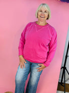 Keeping it Casual Pullover 2025 - Hot Pink-150 Sweatshirts-zenana-The Lovely Closet, Women's Fashion Boutique in Alexandria, KY