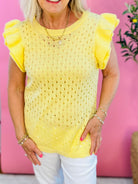 New Beginning Top - Buttercup-100 Short Sleeve Tops-Blakely-The Lovely Closet, Women's Fashion Boutique in Alexandria, KY