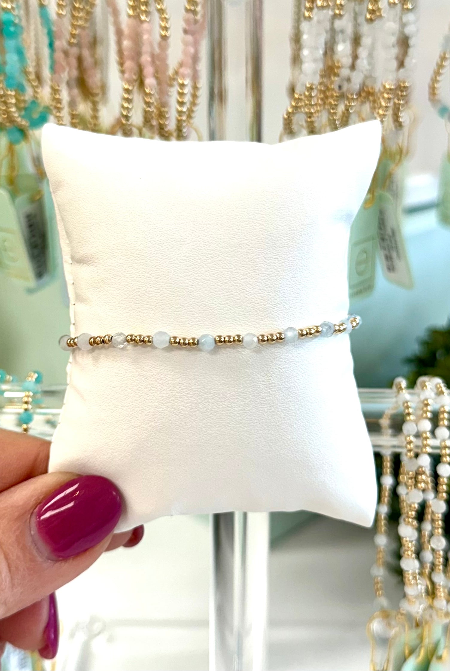 Sincerity Gold 3MM Gemstone Bracelet-bracelet-eNewton-The Lovely Closet, Women's Fashion Boutique in Alexandria, KY
