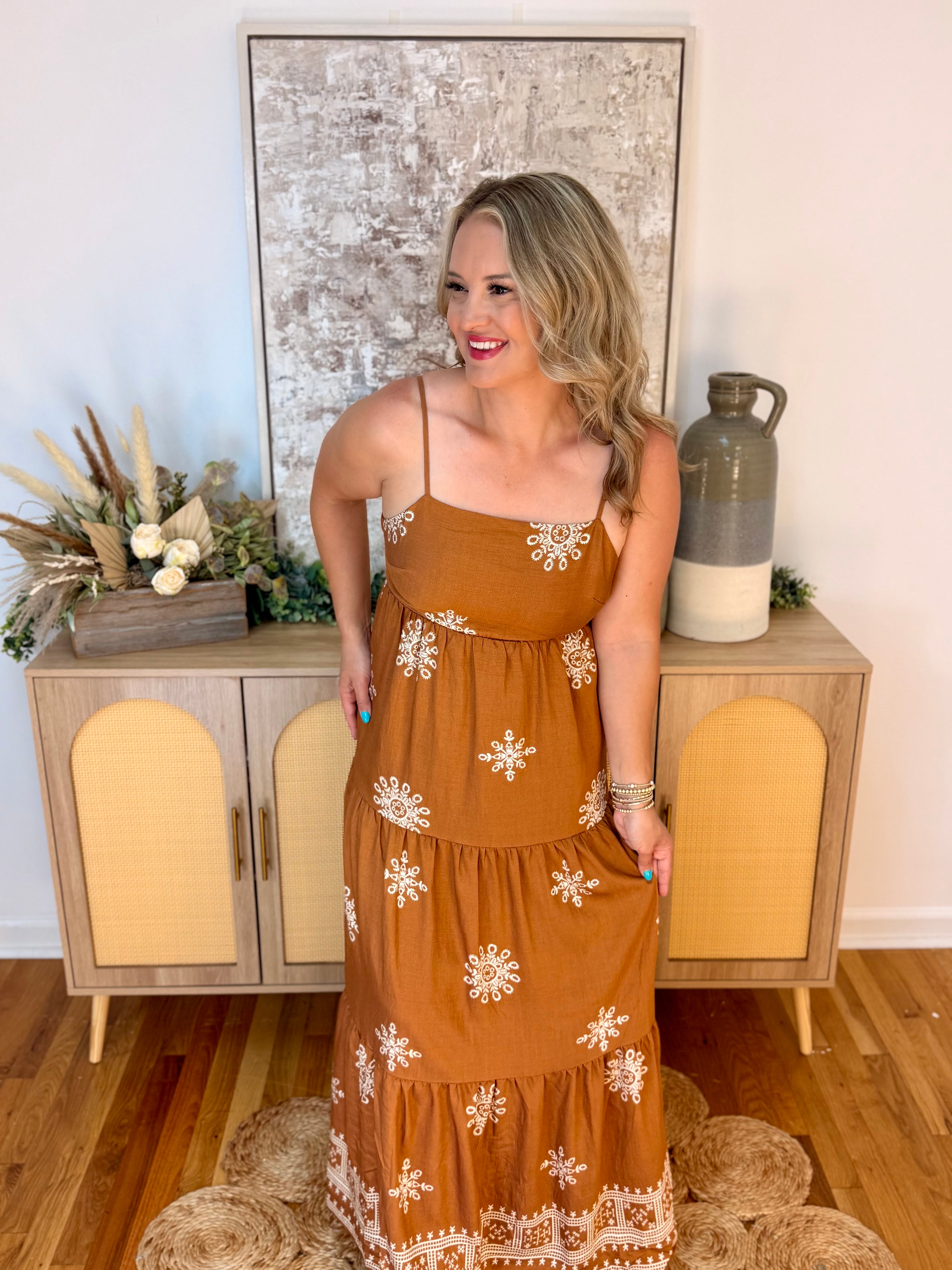 Setting Sun Maxi Dress-180 Dresses-Doe and Rae-The Lovely Closet, Women's Fashion Boutique in Alexandria, KY