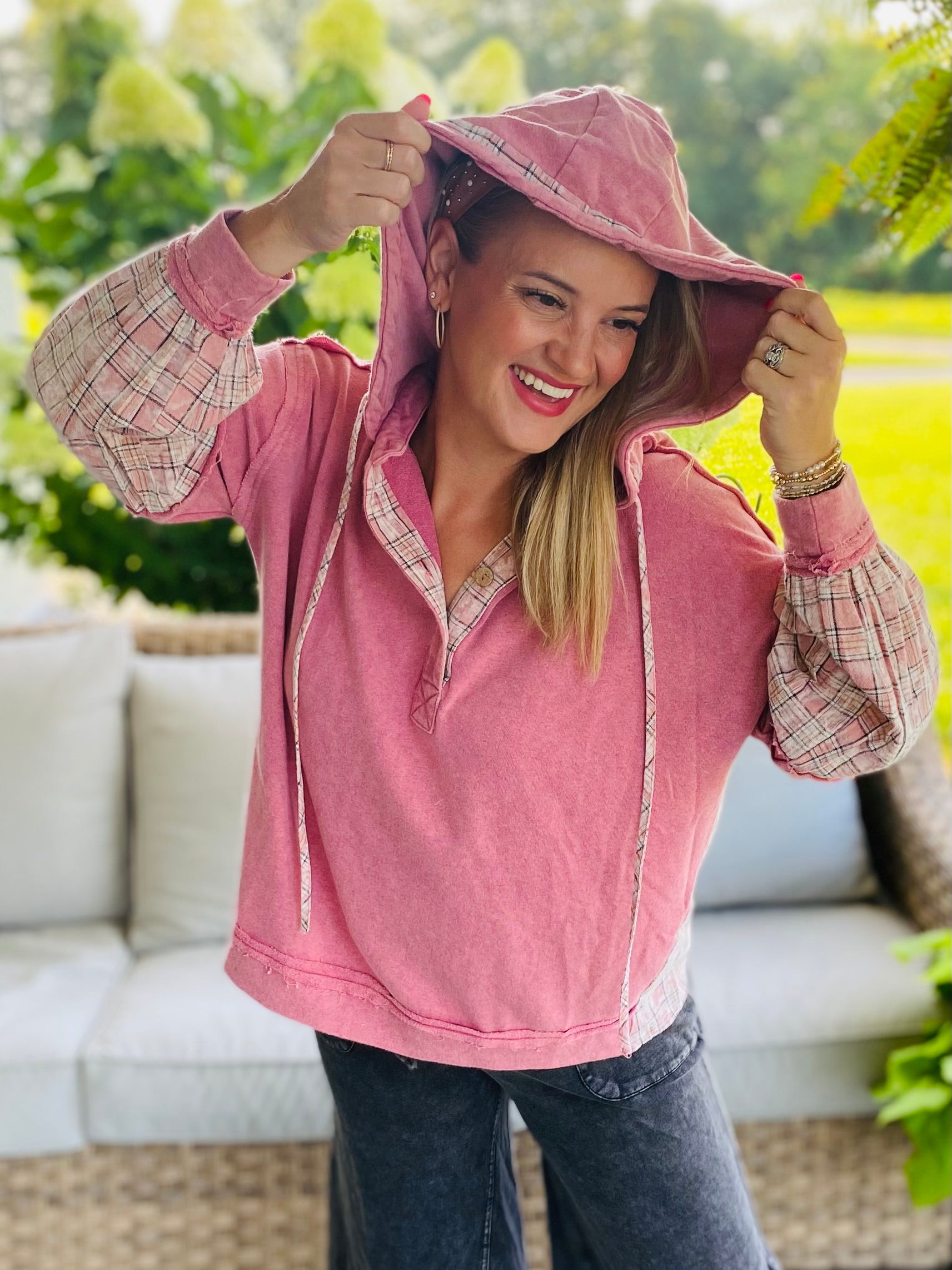 Berry Patch Hooded Pullover-110 Long Sleeve Top-easel-The Lovely Closet, Women's Fashion Boutique in Alexandria, KY