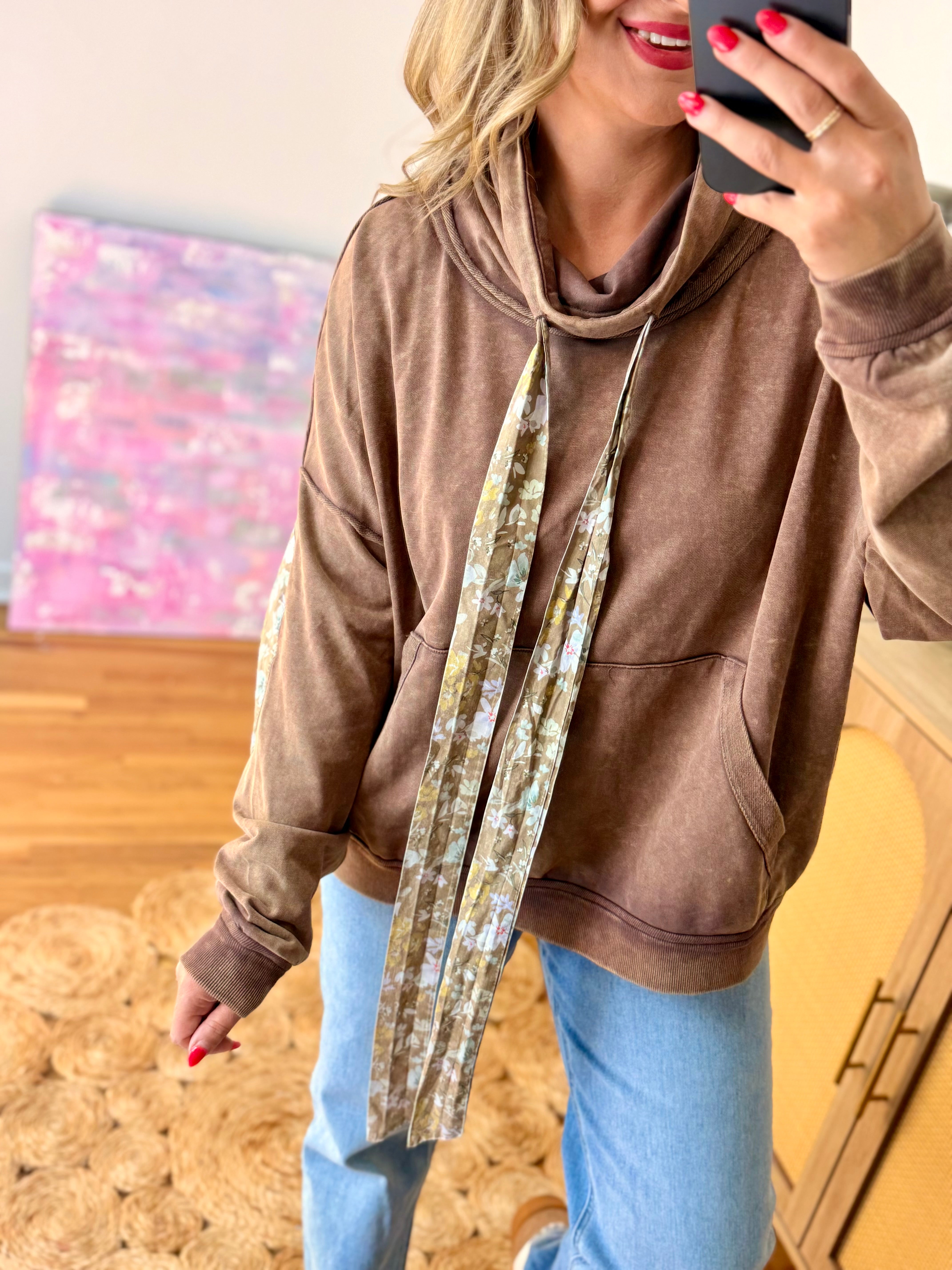 Easy Living Hooded Pullover-110 Long Sleeve Top-J.nna-The Lovely Closet, Women's Fashion Boutique in Alexandria, KY