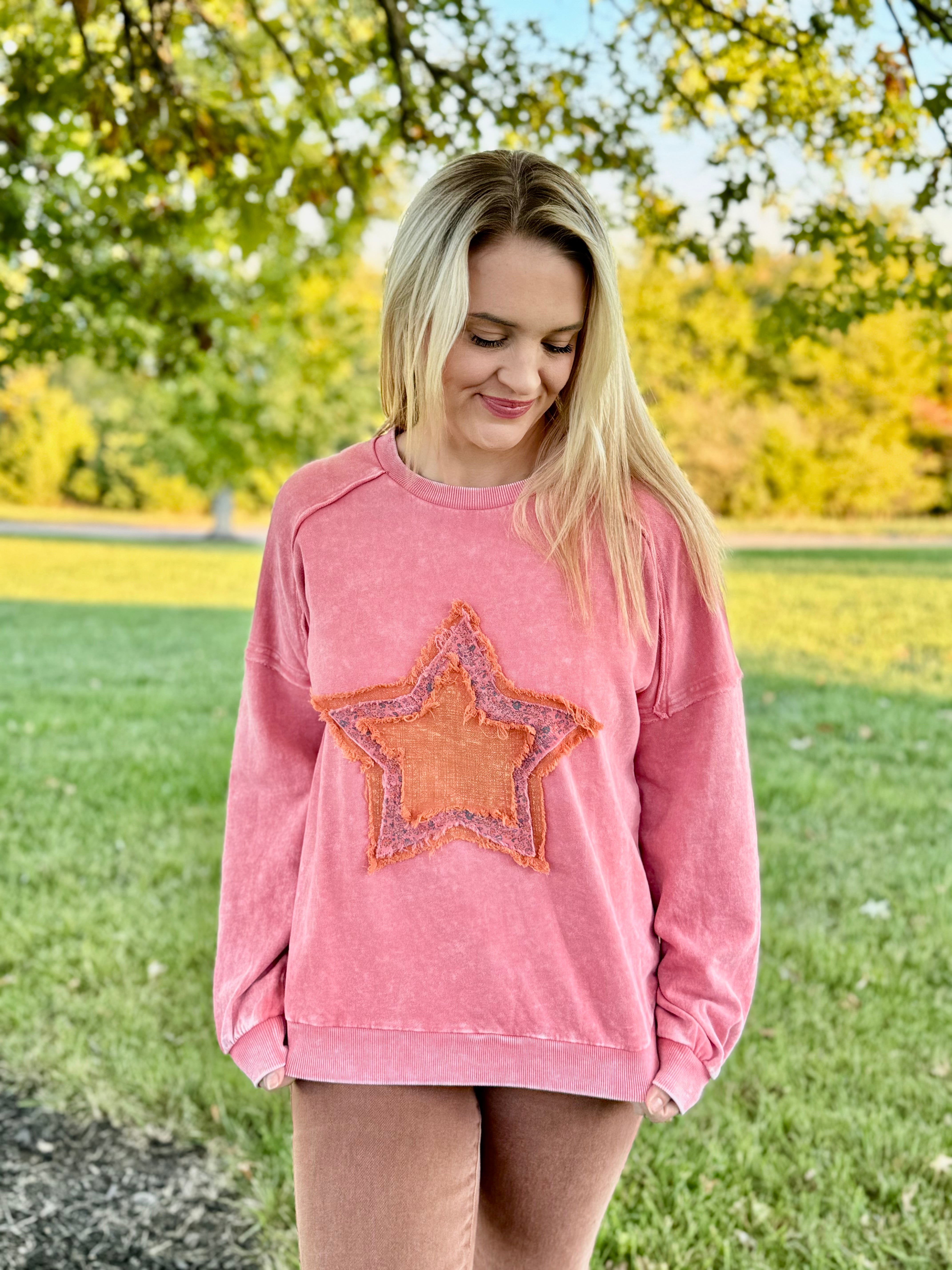 Amazing Star Pullover-110 Long Sleeve Top-The Lovely Closet-The Lovely Closet, Women's Fashion Boutique in Alexandria, KY