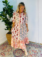 Fall Floral Midi Dress-180 Dresses-GIGIO-The Lovely Closet, Women's Fashion Boutique in Alexandria, KY