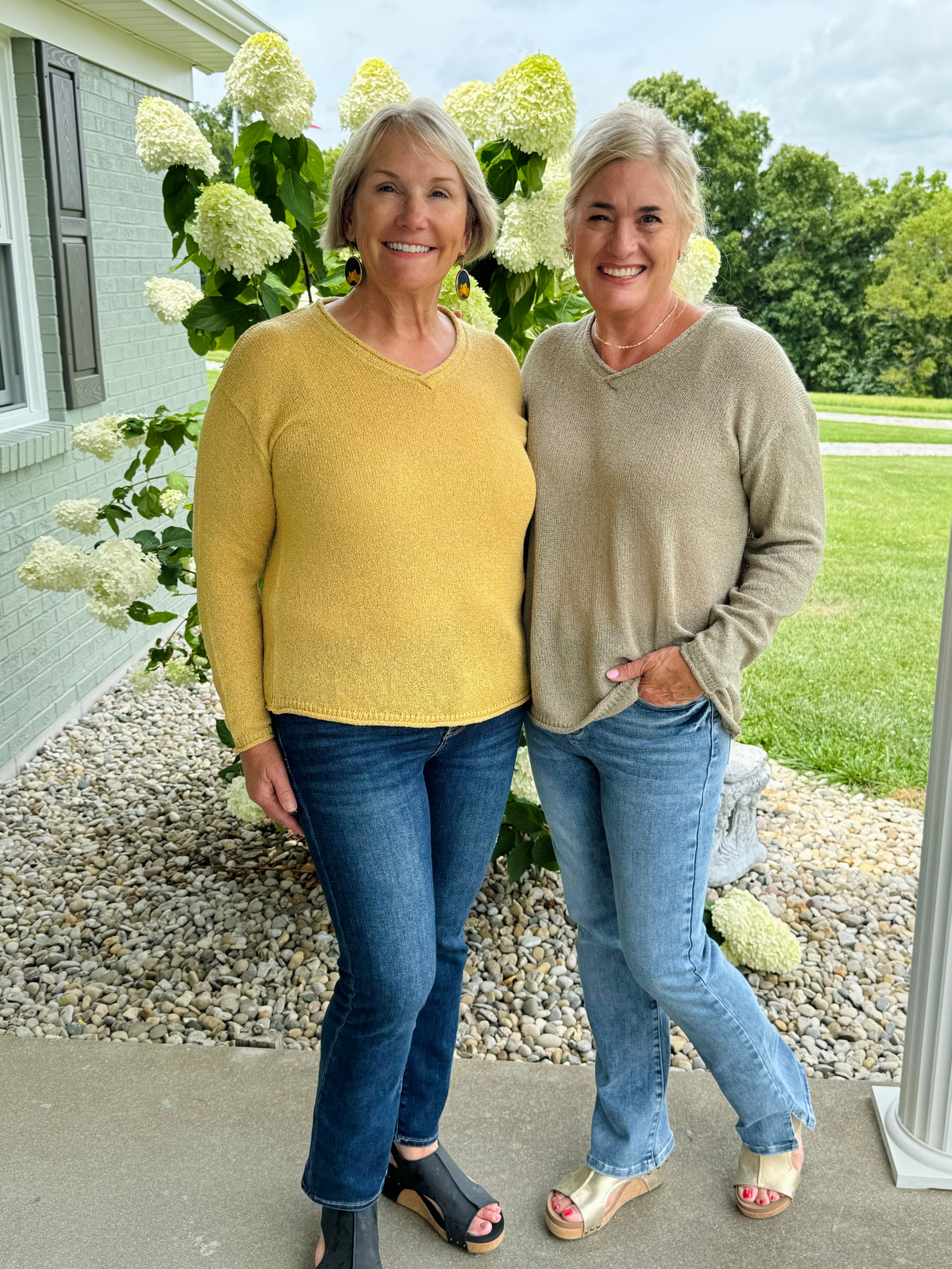 Ready for Fall V-Neck Sweater - Mustard-140 Sweaters-The Lovely Closet-The Lovely Closet, Women's Fashion Boutique in Alexandria, KY