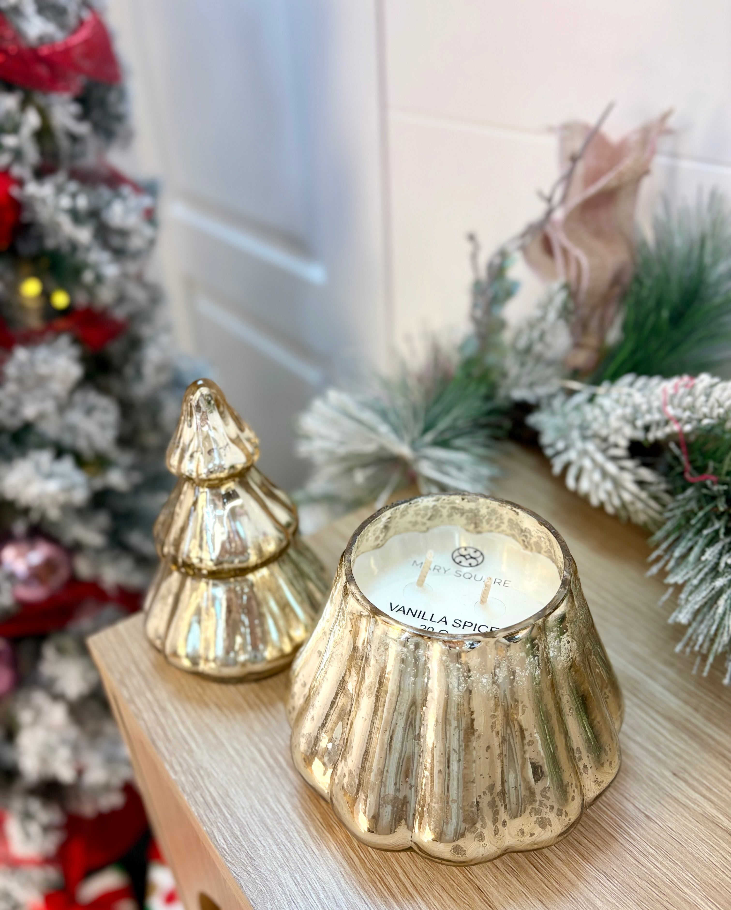 FINAL SALE Christmas Tree Gold Mercury Glass Candle-350 Holiday-Mary Square-The Lovely Closet, Women's Fashion Boutique in Alexandria, KY