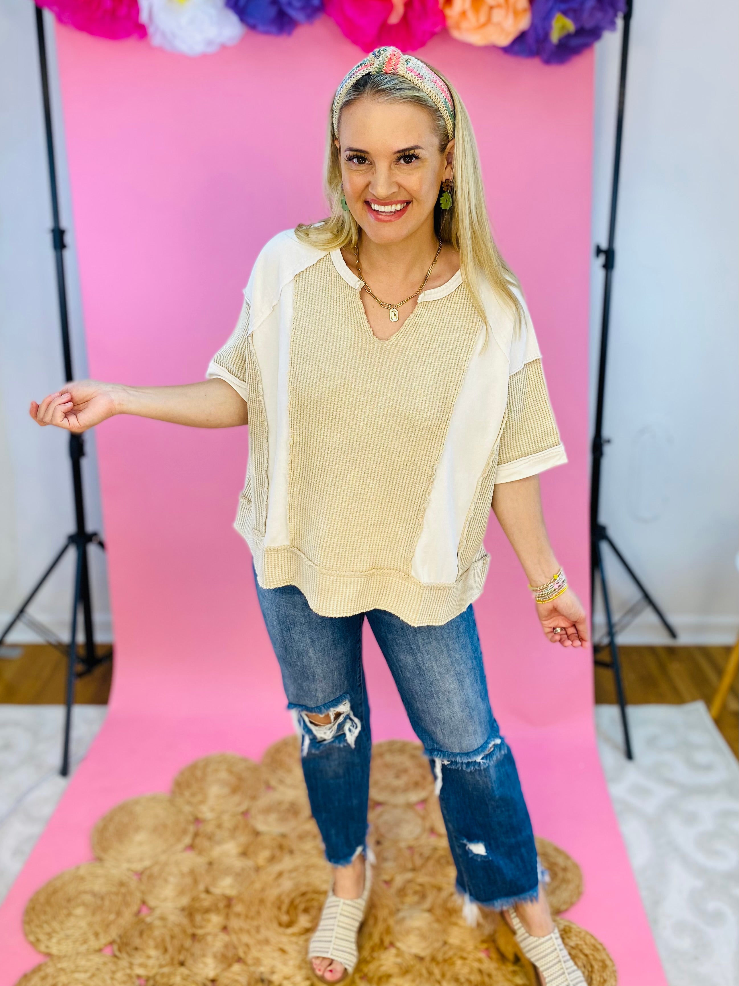 Naturally Neutral Top-100 Short Sleeve Tops-Sage + Fig-The Lovely Closet, Women's Fashion Boutique in Alexandria, KY