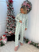 Mary Square Rosy Wreaths Annie Pant Set-350 Holiday-Mary Square-The Lovely Closet, Women's Fashion Boutique in Alexandria, KY