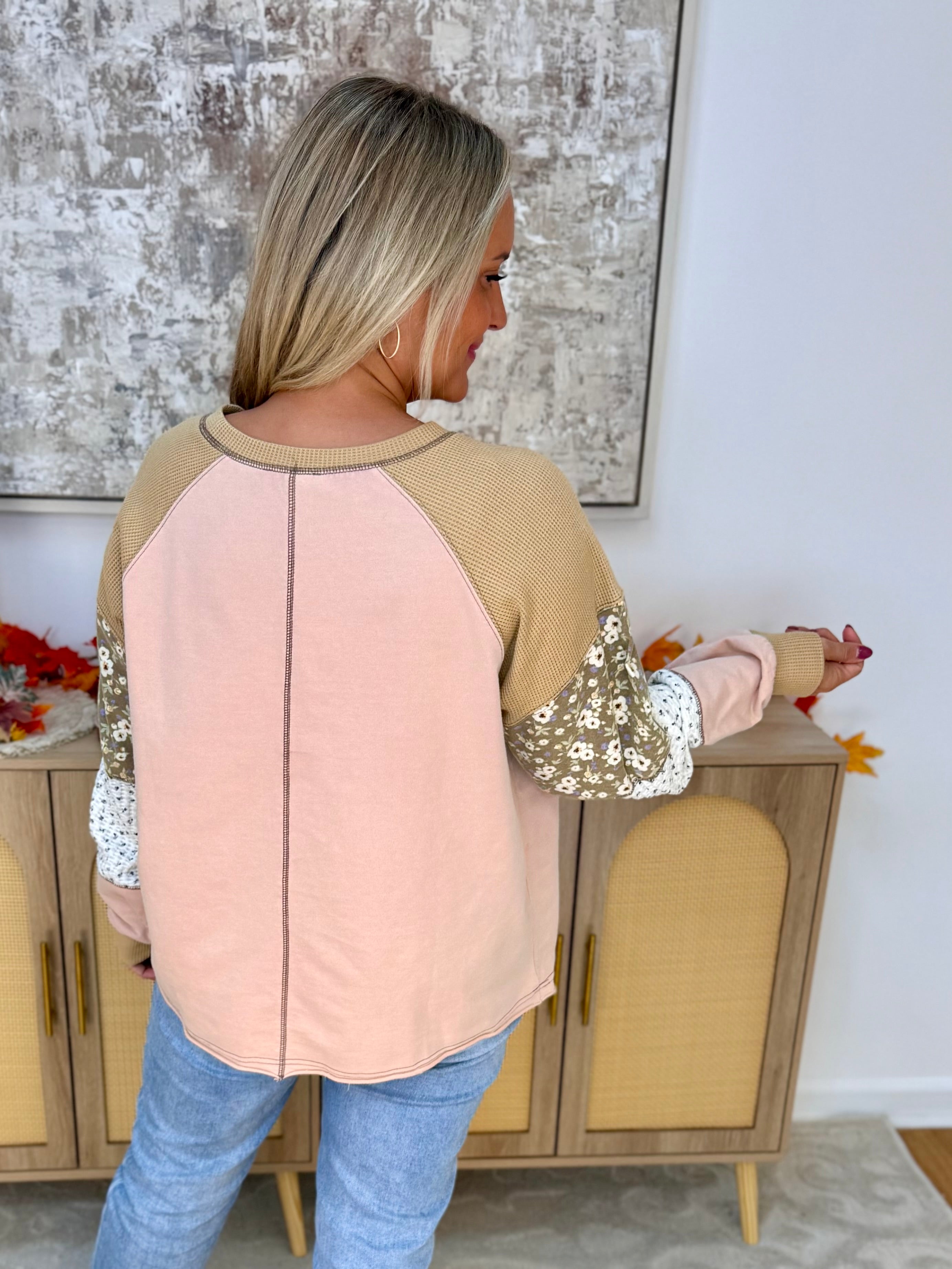 Harvest Wishes Pullover - Blush-110 Long Sleeve Top-easel-The Lovely Closet, Women's Fashion Boutique in Alexandria, KY