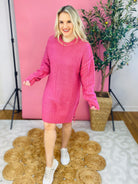 Date Night Sweater Dress - Pink-180 Dresses-The Lovely Closet-The Lovely Closet, Women's Fashion Boutique in Alexandria, KY