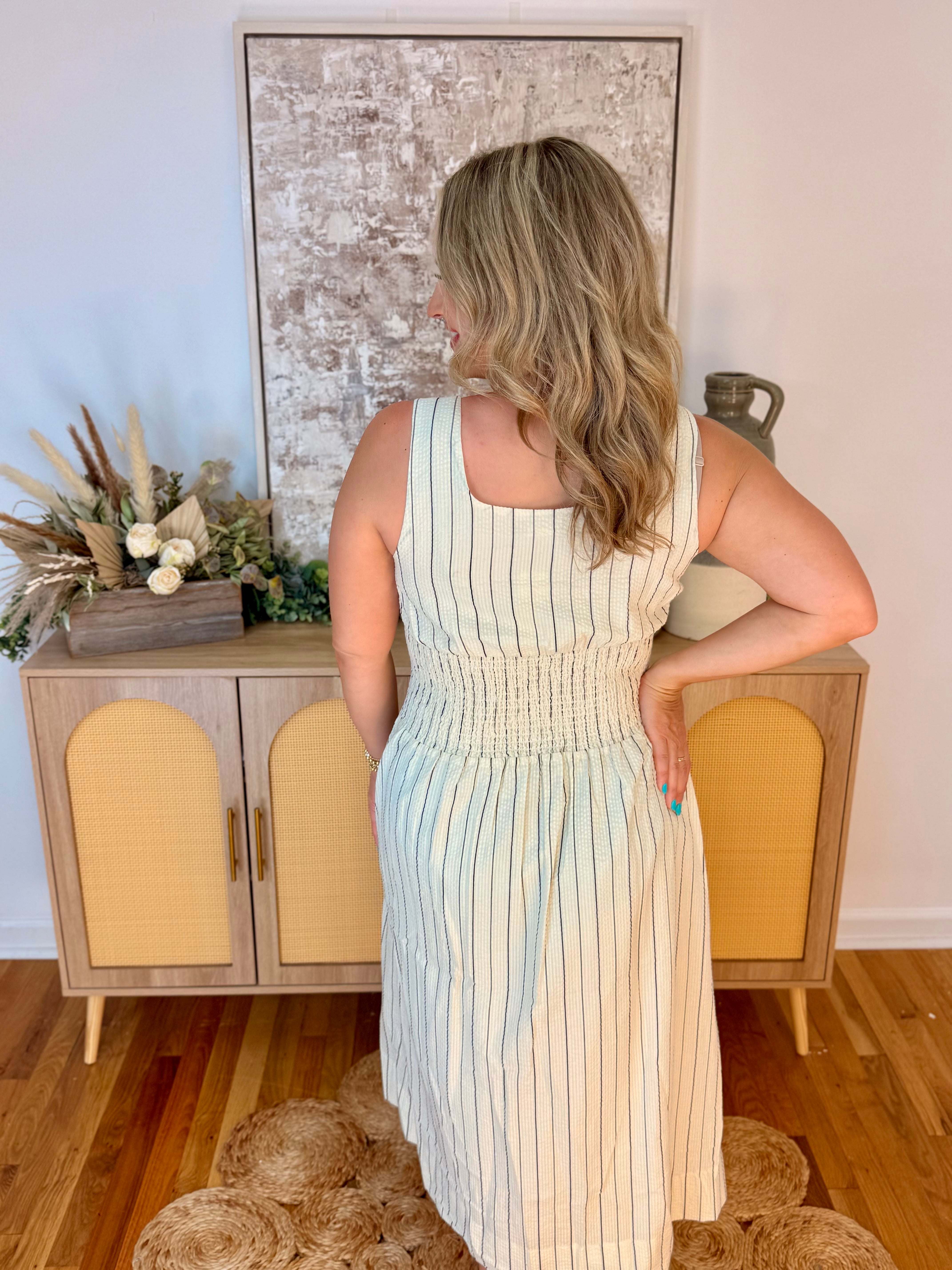 Neutral Zone Zip Front Midi Dress-180 Dresses-Doe and Rae-The Lovely Closet, Women's Fashion Boutique in Alexandria, KY