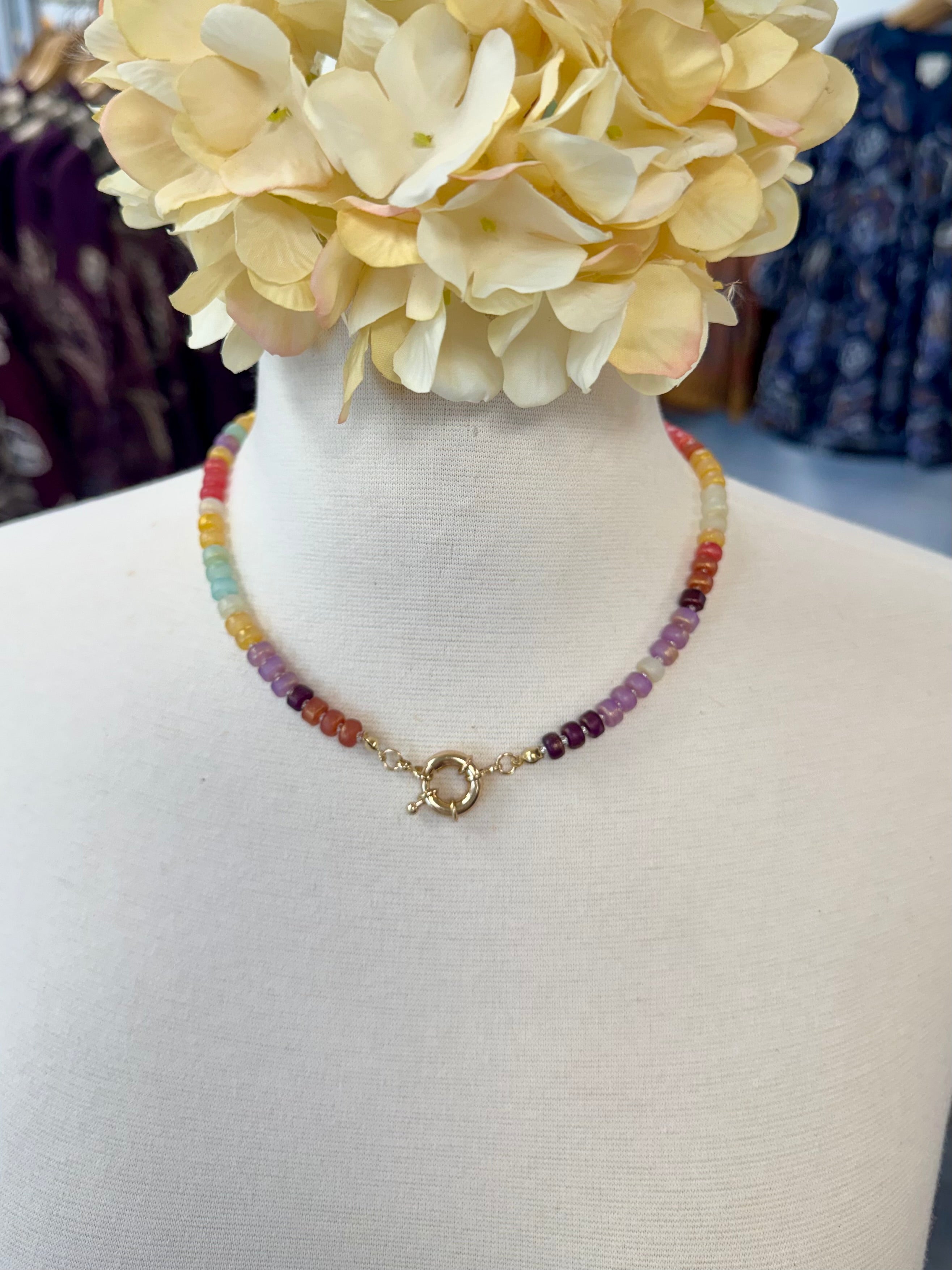 Golden Toffee Candy Bead Necklace-280 Accessories-Golden Stella-The Lovely Closet, Women's Fashion Boutique in Alexandria, KY
