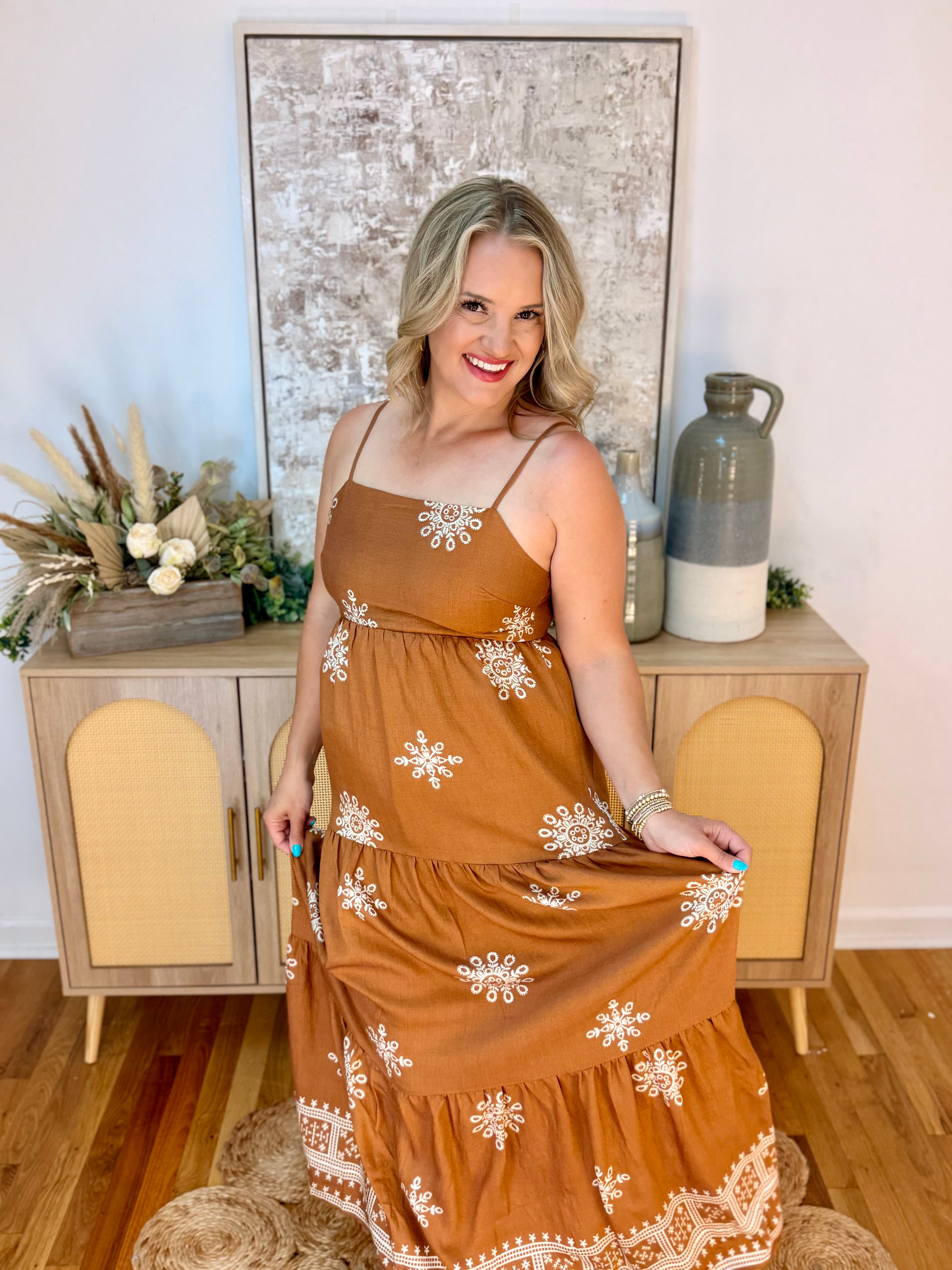 Setting Sun Maxi Dress-180 Dresses-Doe and Rae-The Lovely Closet, Women's Fashion Boutique in Alexandria, KY