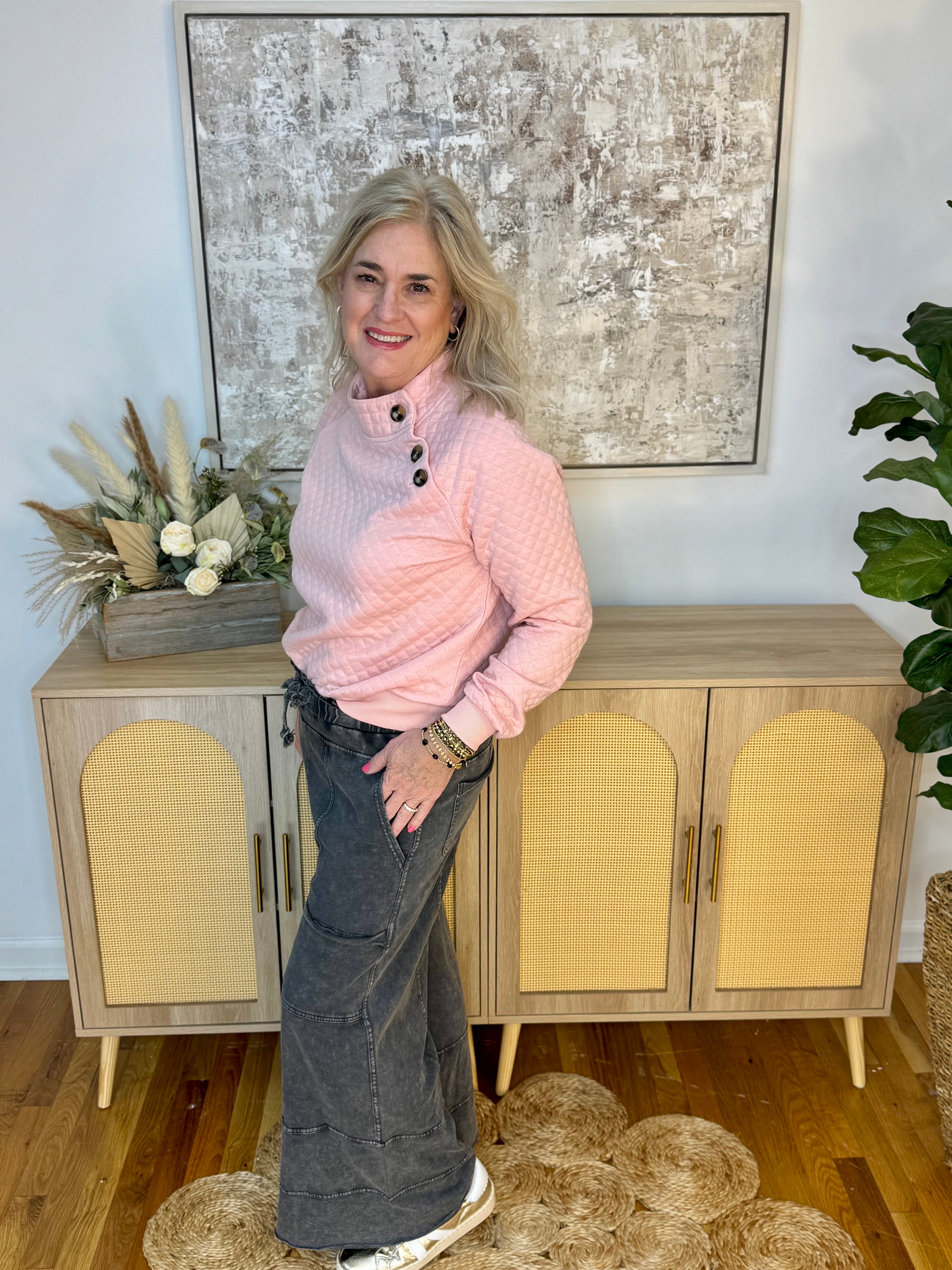 Relaxed Cargo Wide Leg Cropped Pants - Black-240 Pants-easel-The Lovely Closet, Women's Fashion Boutique in Alexandria, KY