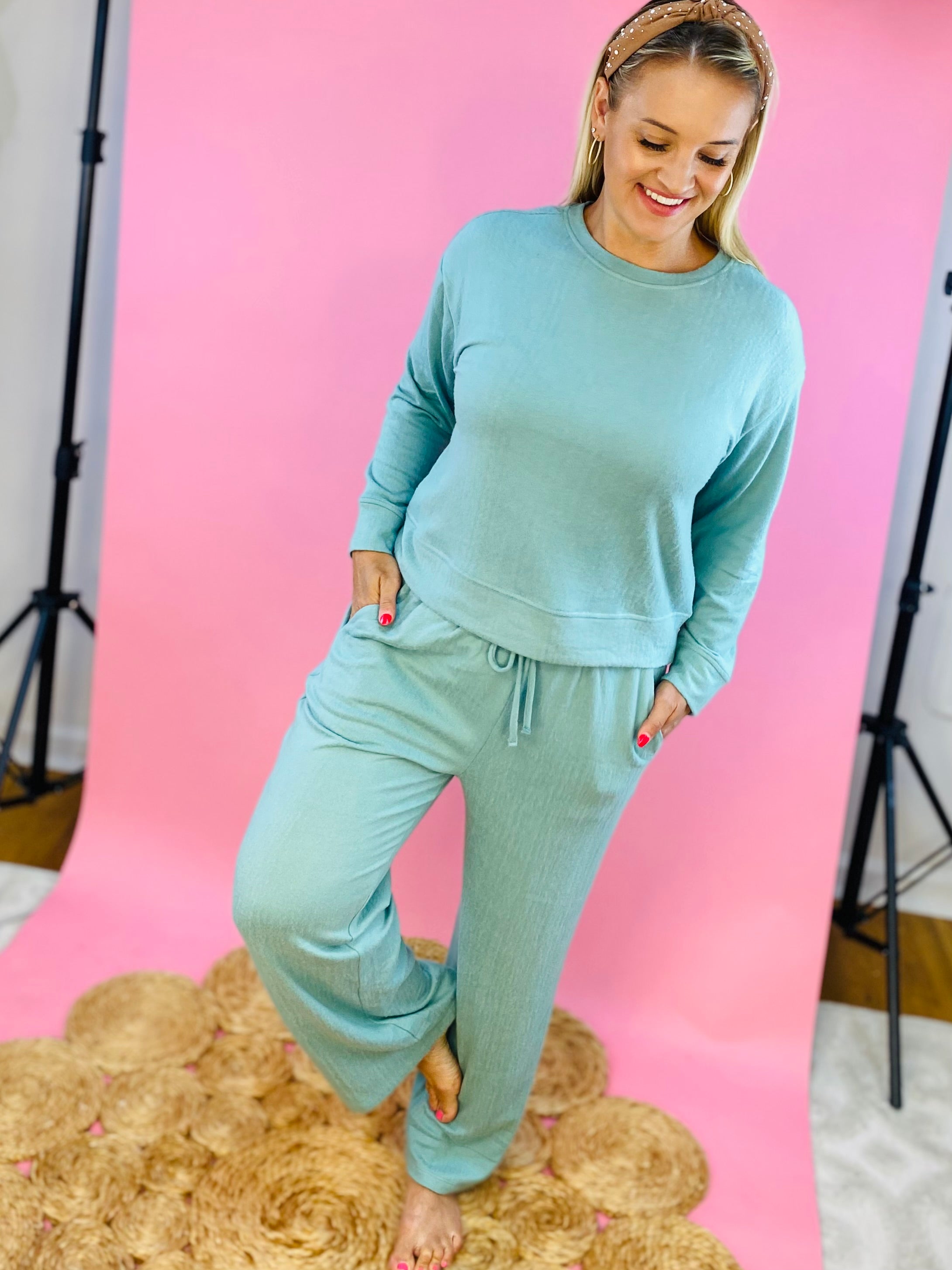 Mary Square Luxury Pant Set - Lagoon-310 Gift-Mary Square-The Lovely Closet, Women's Fashion Boutique in Alexandria, KY