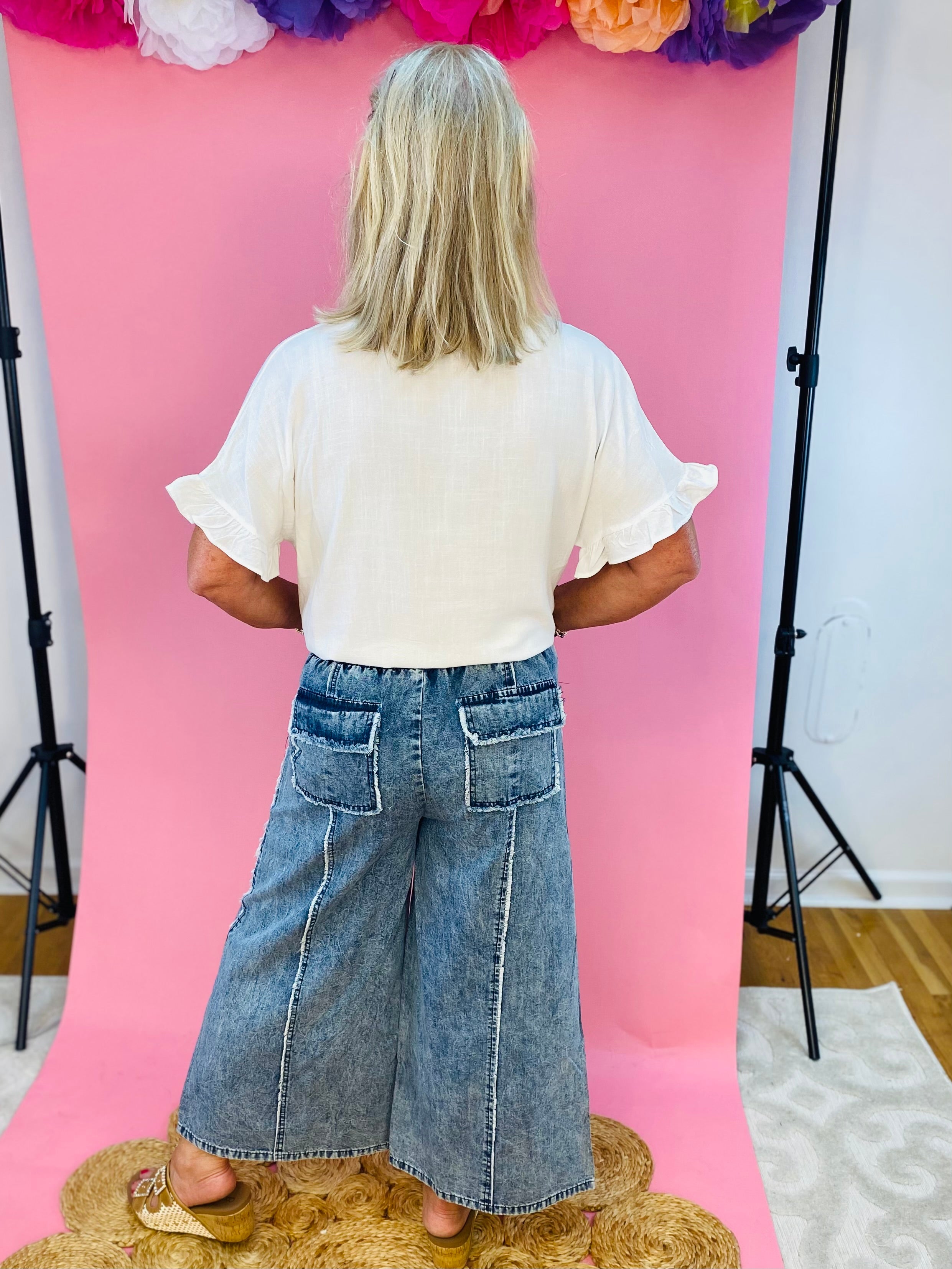 Stonewash Dream Wide Leg Pants-240 Pants-Sage + Fig-The Lovely Closet, Women's Fashion Boutique in Alexandria, KY