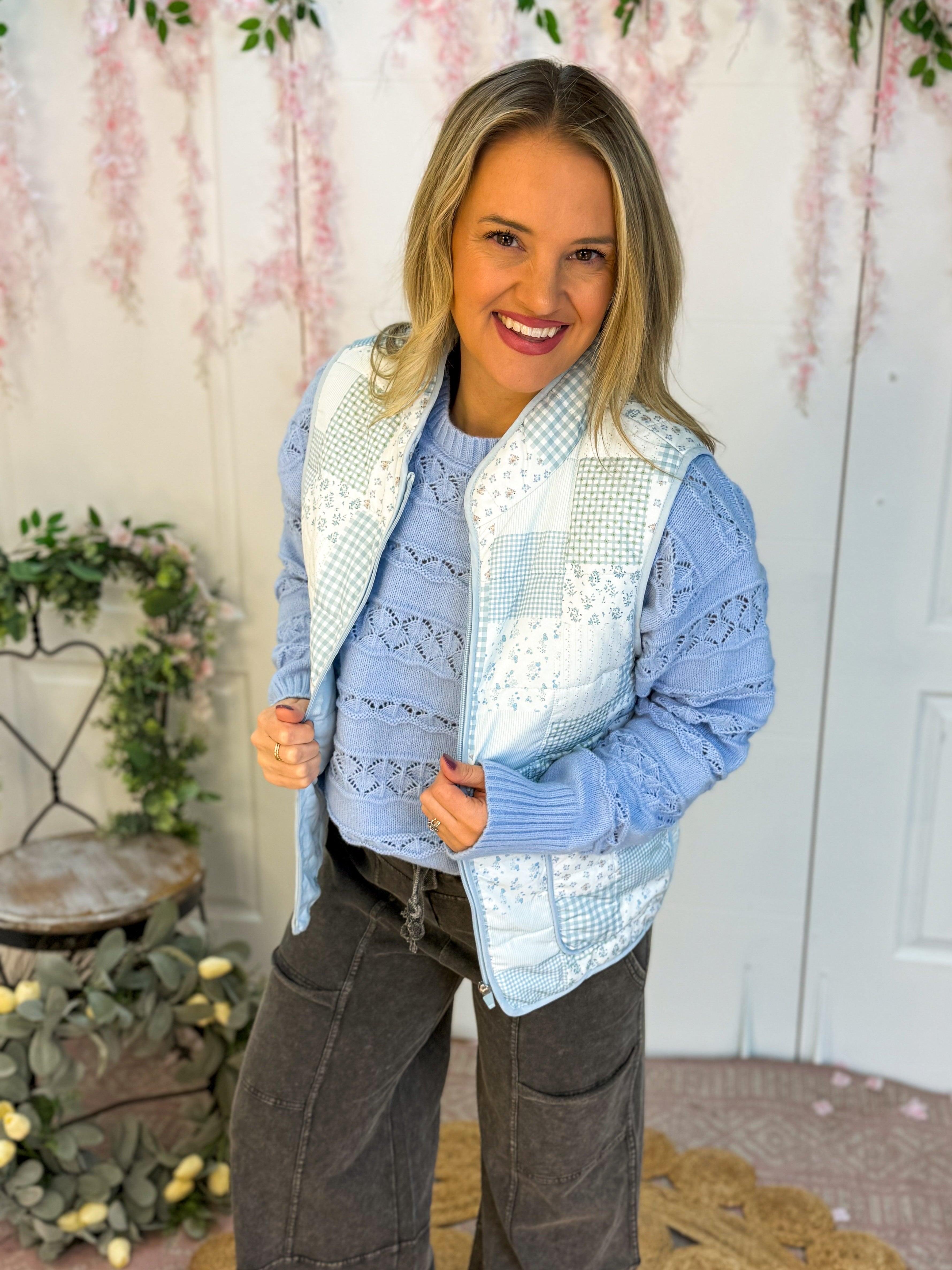 FINAL SALE - Winter Blues Vest-The Lovely Closet-The Lovely Closet, Women's Fashion Boutique in Alexandria, KY