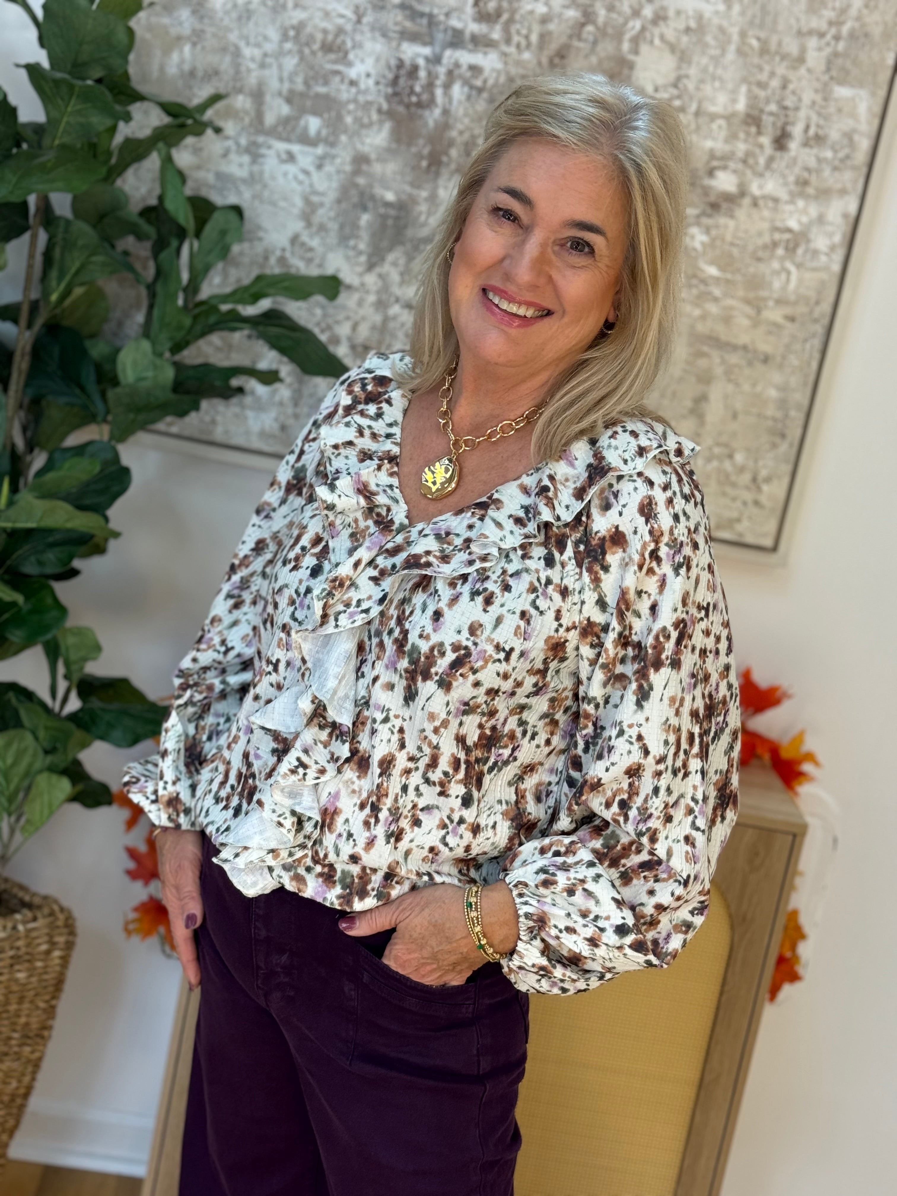 FINAL SALE- Plum Perfect Blouse-110 Long Sleeve Top-Anniewear-The Lovely Closet, Women's Fashion Boutique in Alexandria, KY