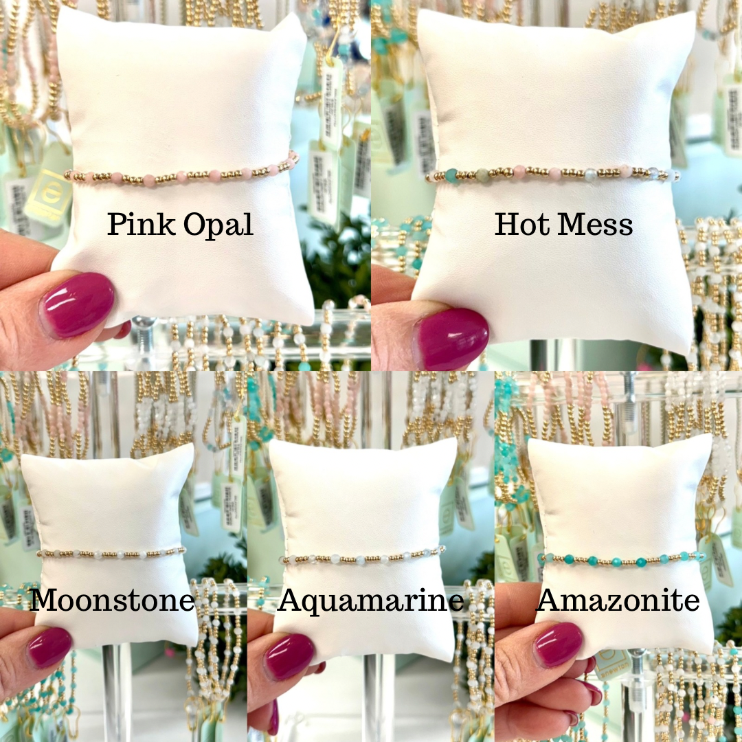 Sincerity Gold 3MM Gemstone Bracelet-260 eNewton-eNewton-The Lovely Closet, Women's Fashion Boutique in Alexandria, KY