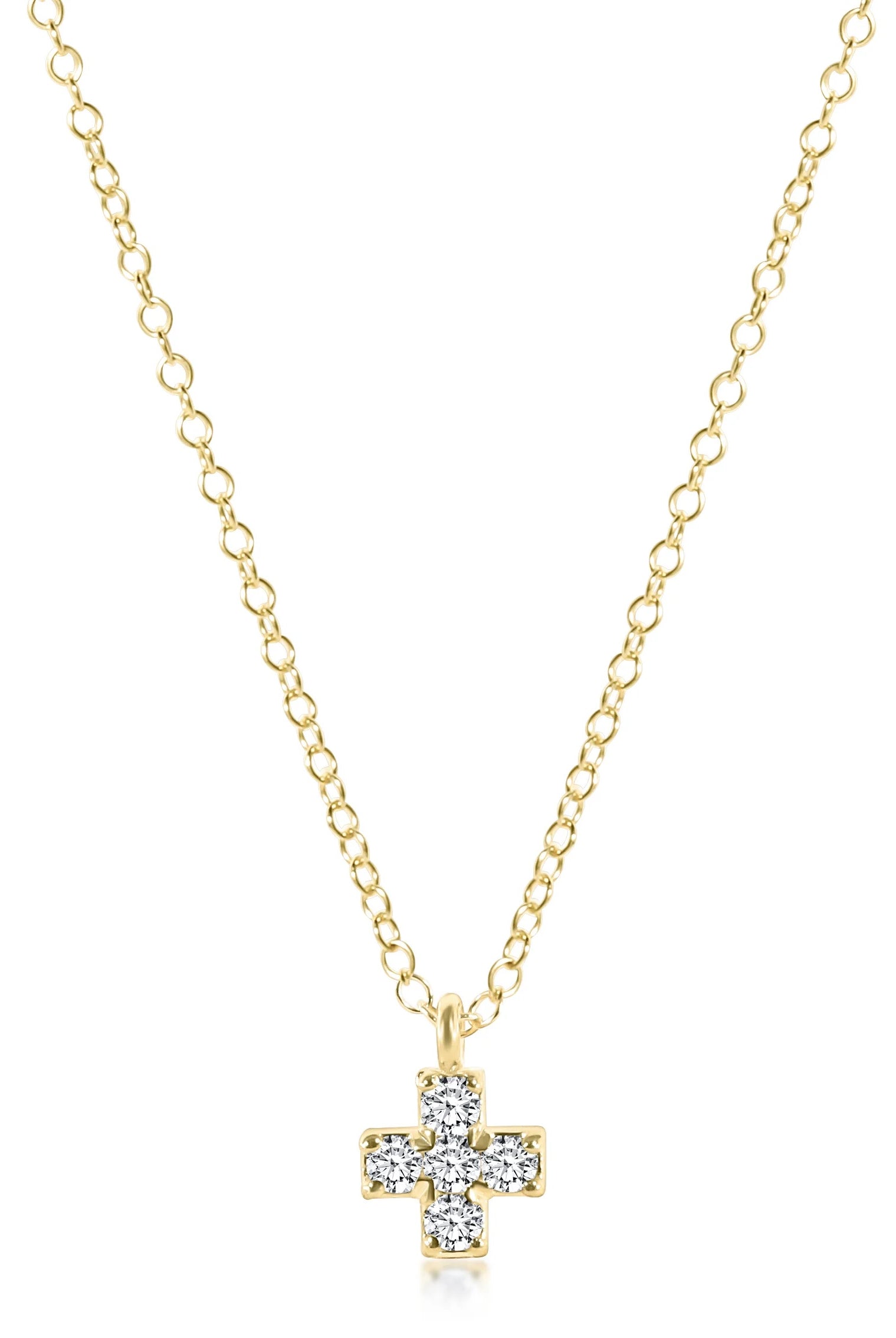 14KT Gold and Diamond Signature Cross Necklace-260 eNewton-eNewton-The Lovely Closet, Women's Fashion Boutique in Alexandria, KY