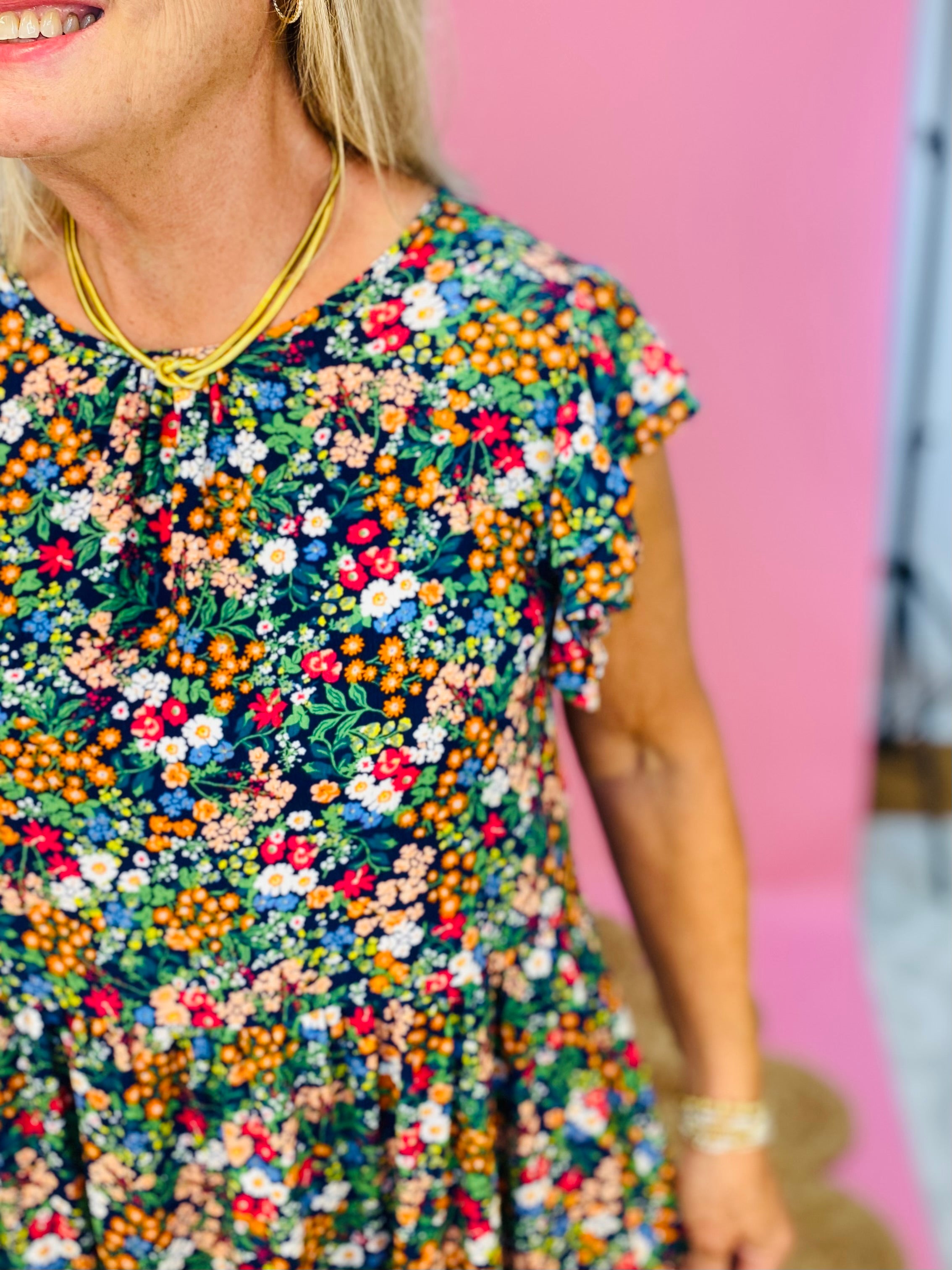 Garden Flower Babydoll Dress-180 Dresses-mittoshop-The Lovely Closet, Women's Fashion Boutique in Alexandria, KY