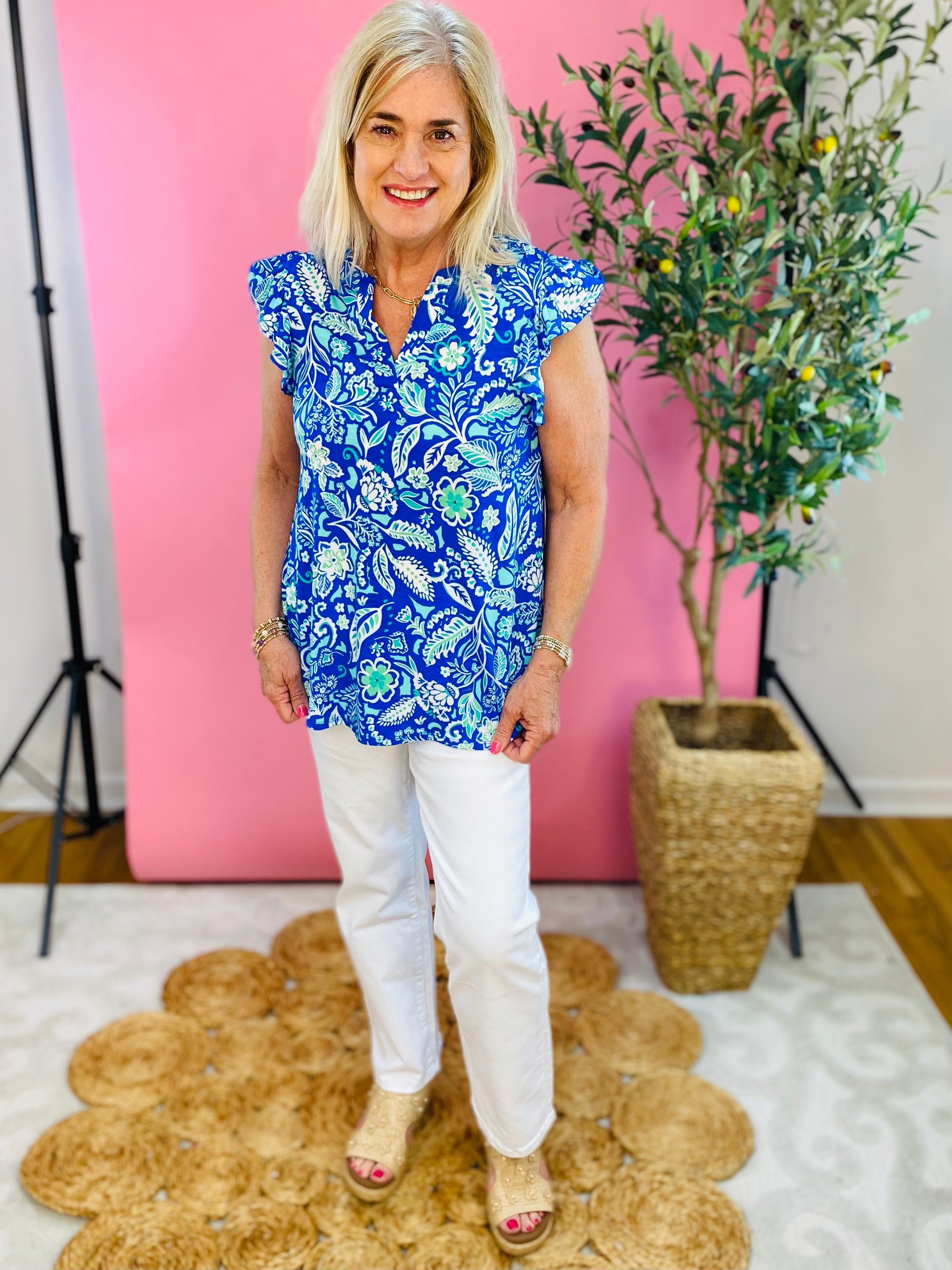 The Donna Top - Spirit of Spring-100 Short Sleeve Tops-The Lovely Closet-The Lovely Closet, Women's Fashion Boutique in Alexandria, KY