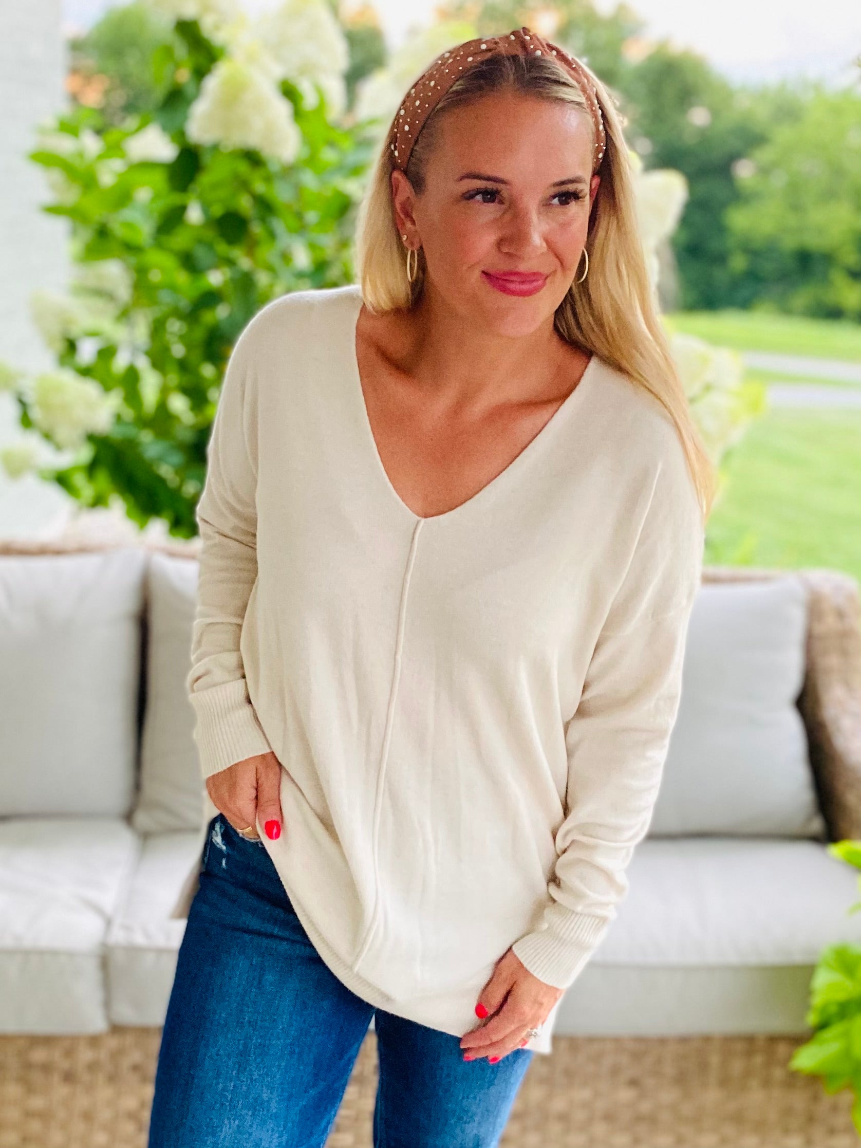 Dream Sweater - Sand Beige-140 Sweaters-zenana-The Lovely Closet, Women's Fashion Boutique in Alexandria, KY