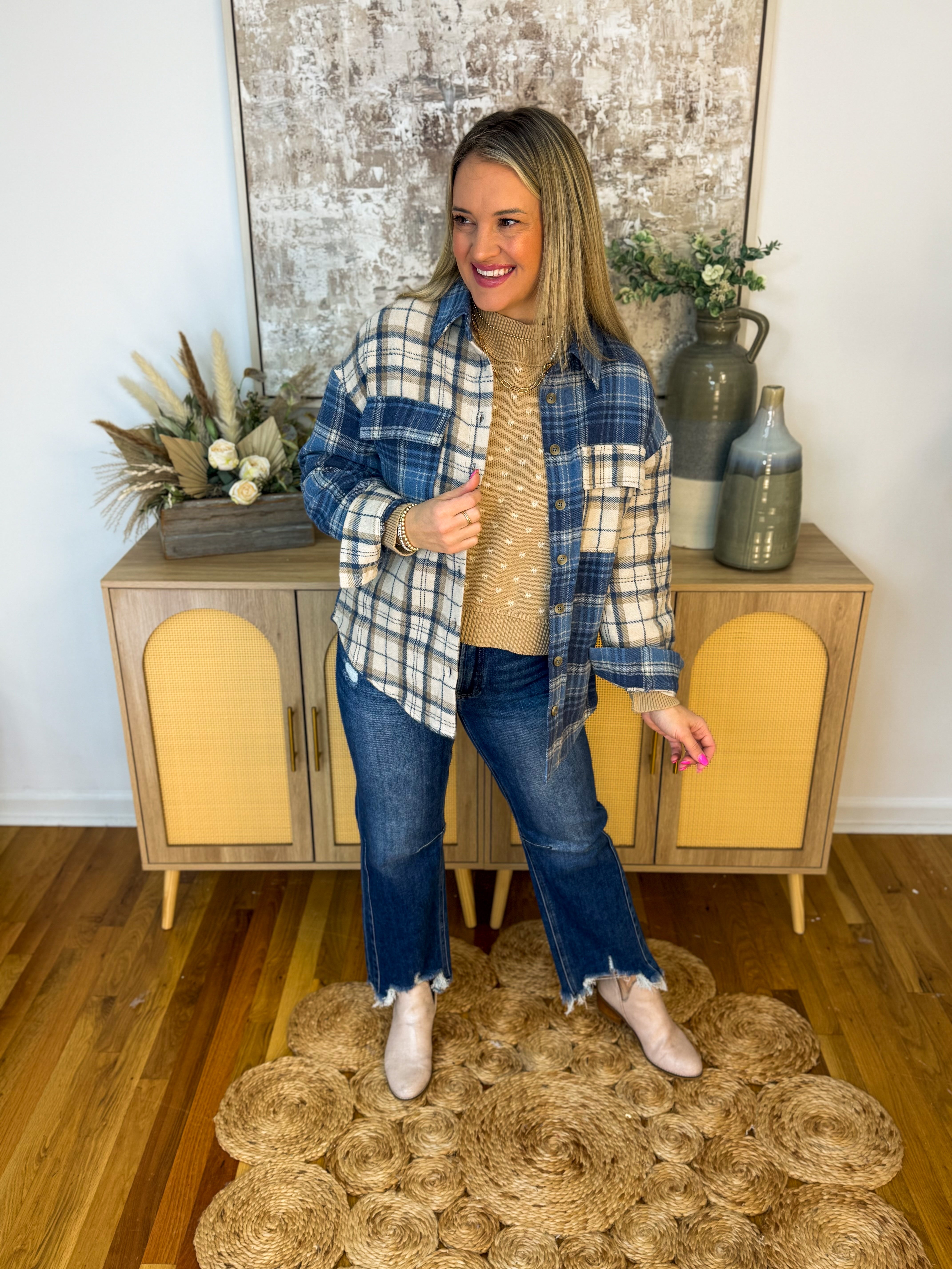 Winter Blues Shacket-170 Jackets/Outerwear-Blu Pepper-The Lovely Closet, Women's Fashion Boutique in Alexandria, KY