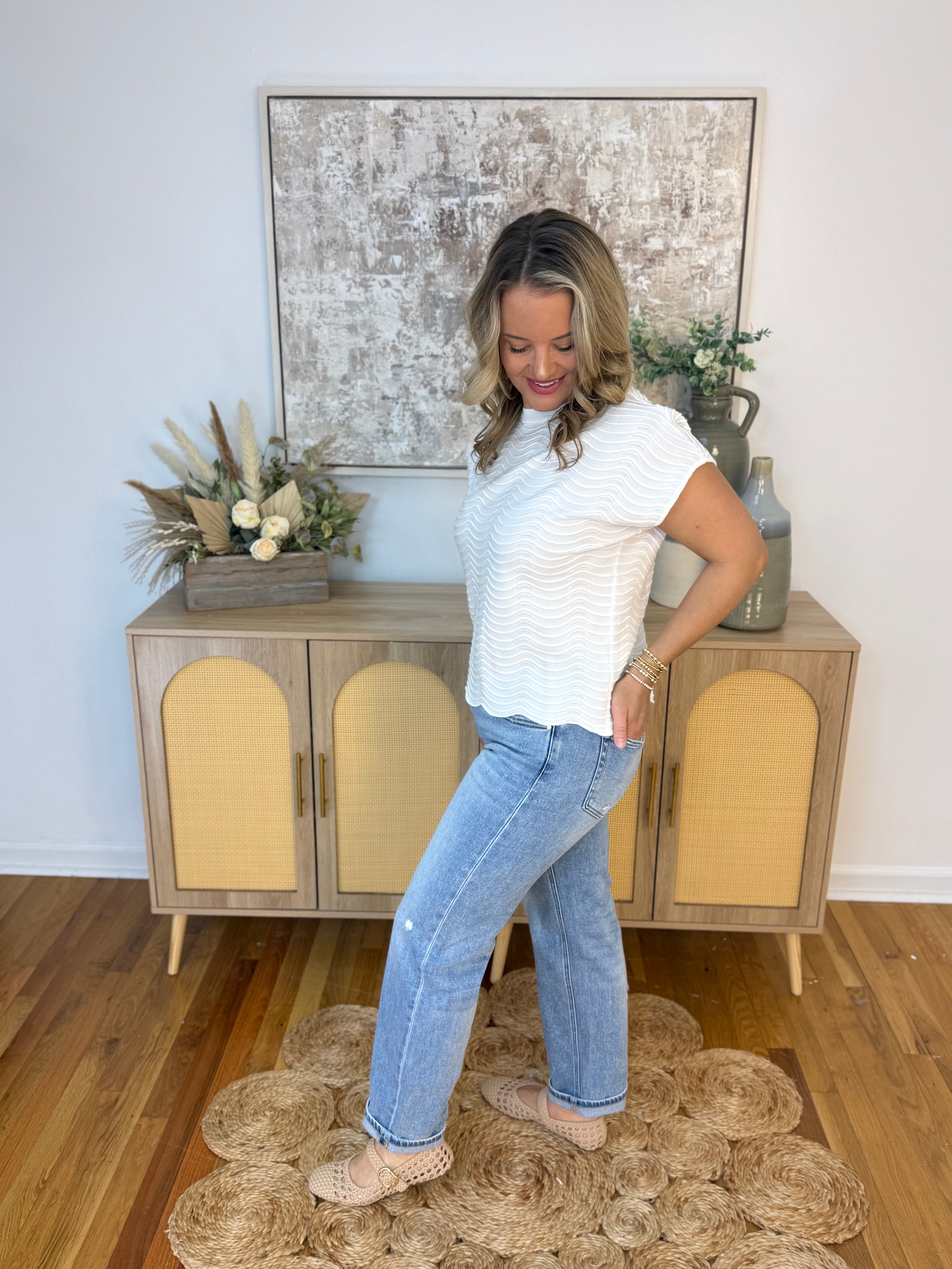 RISEN High Rise Ankle Boyfriend Jeans-210 Jeans-Risen-The Lovely Closet, Women's Fashion Boutique in Alexandria, KY
