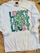 LUCKY LUCKY LUCKY Long Sleeve T-Shirt-135 T-Shirt Bar-The Lovely Closet-The Lovely Closet, Women's Fashion Boutique in Alexandria, KY