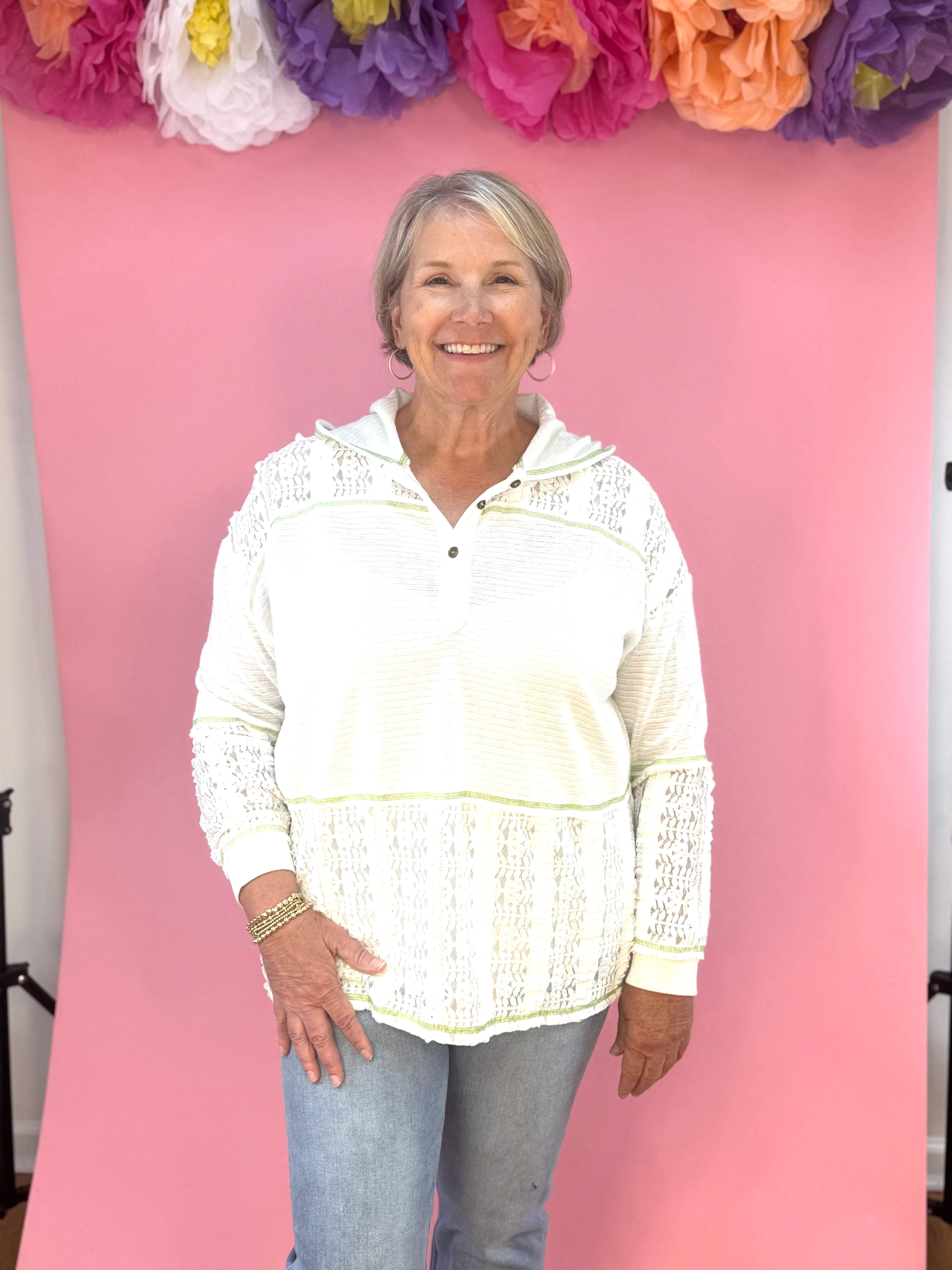 FINAL SALE Beach Walking Lace Pullover-110 Long Sleeve Top-FANTASTIC FAWN-The Lovely Closet, Women's Fashion Boutique in Alexandria, KY