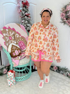 PINK-mas PJ Set - Gingerbread Wonderland Ruffle Pajama Set-350 Holiday-Jess Lea-The Lovely Closet, Women's Fashion Boutique in Alexandria, KY