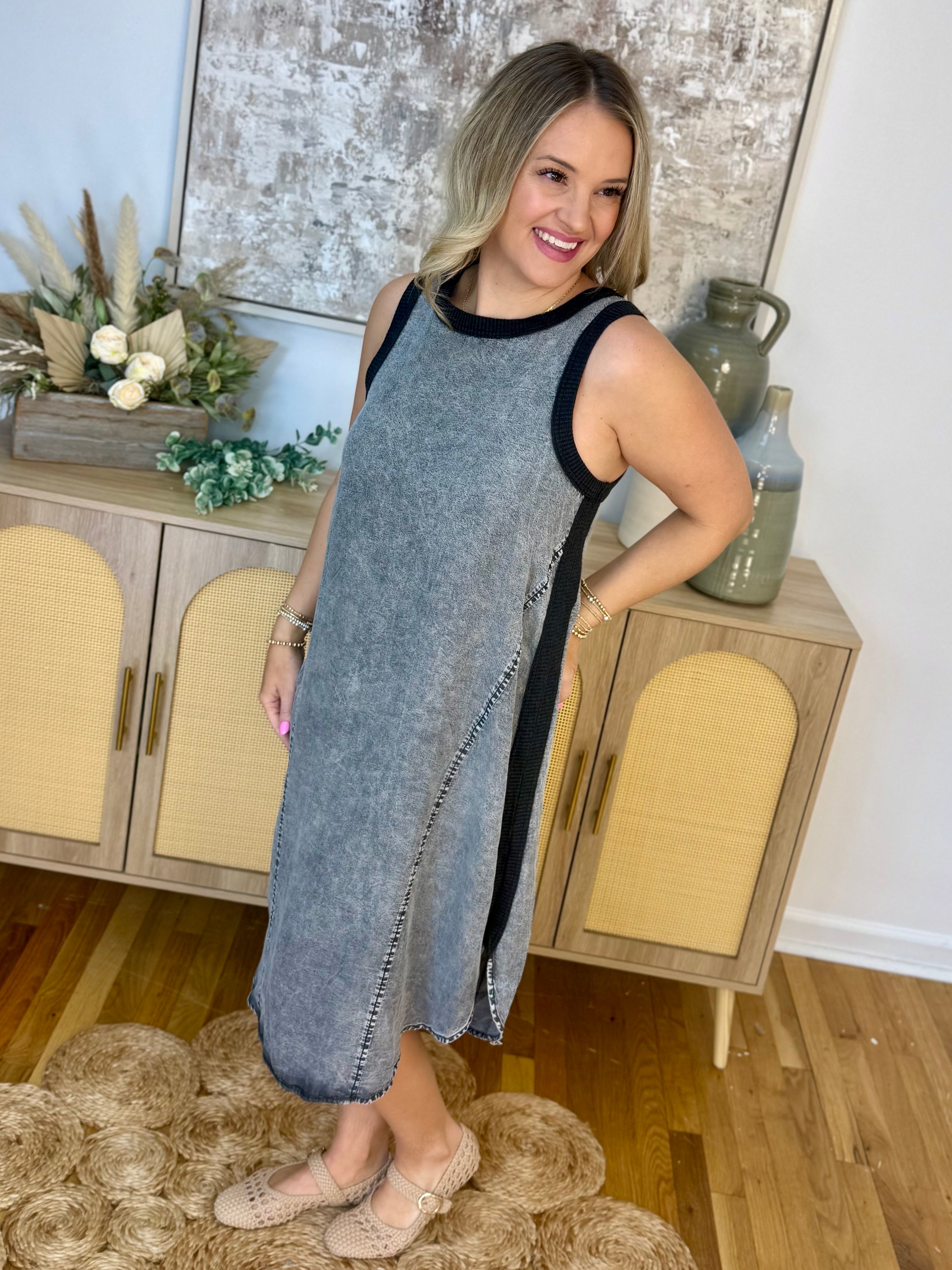 Get Out Of Town Midi Dress - Ash-180 Dresses-Doe and Rae-The Lovely Closet, Women's Fashion Boutique in Alexandria, KY