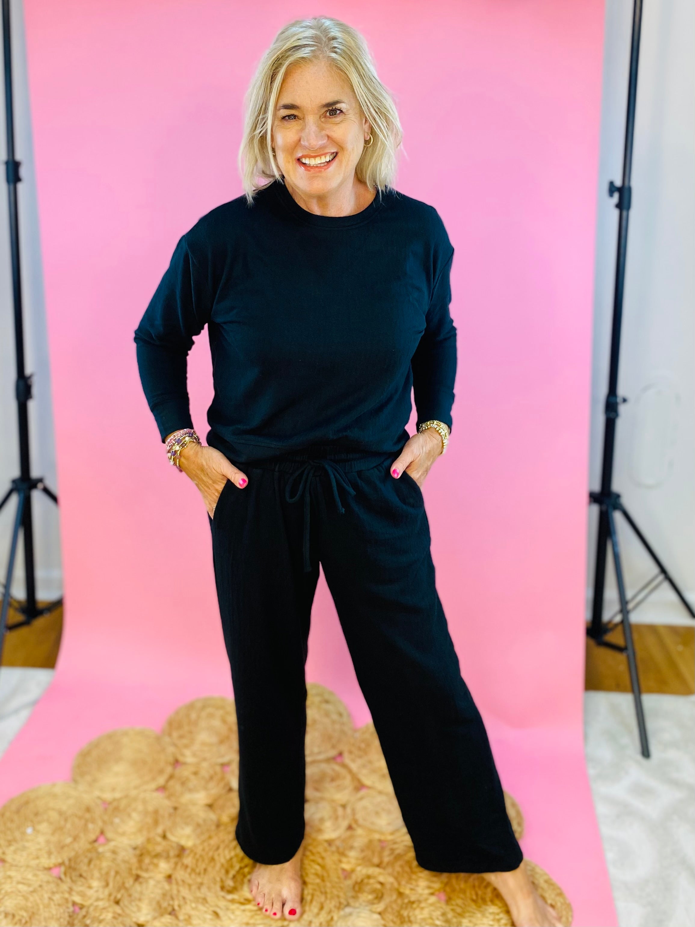 Mary Square Luxury Pant Set - Black-310 Gift-Mary Square-The Lovely Closet, Women's Fashion Boutique in Alexandria, KY