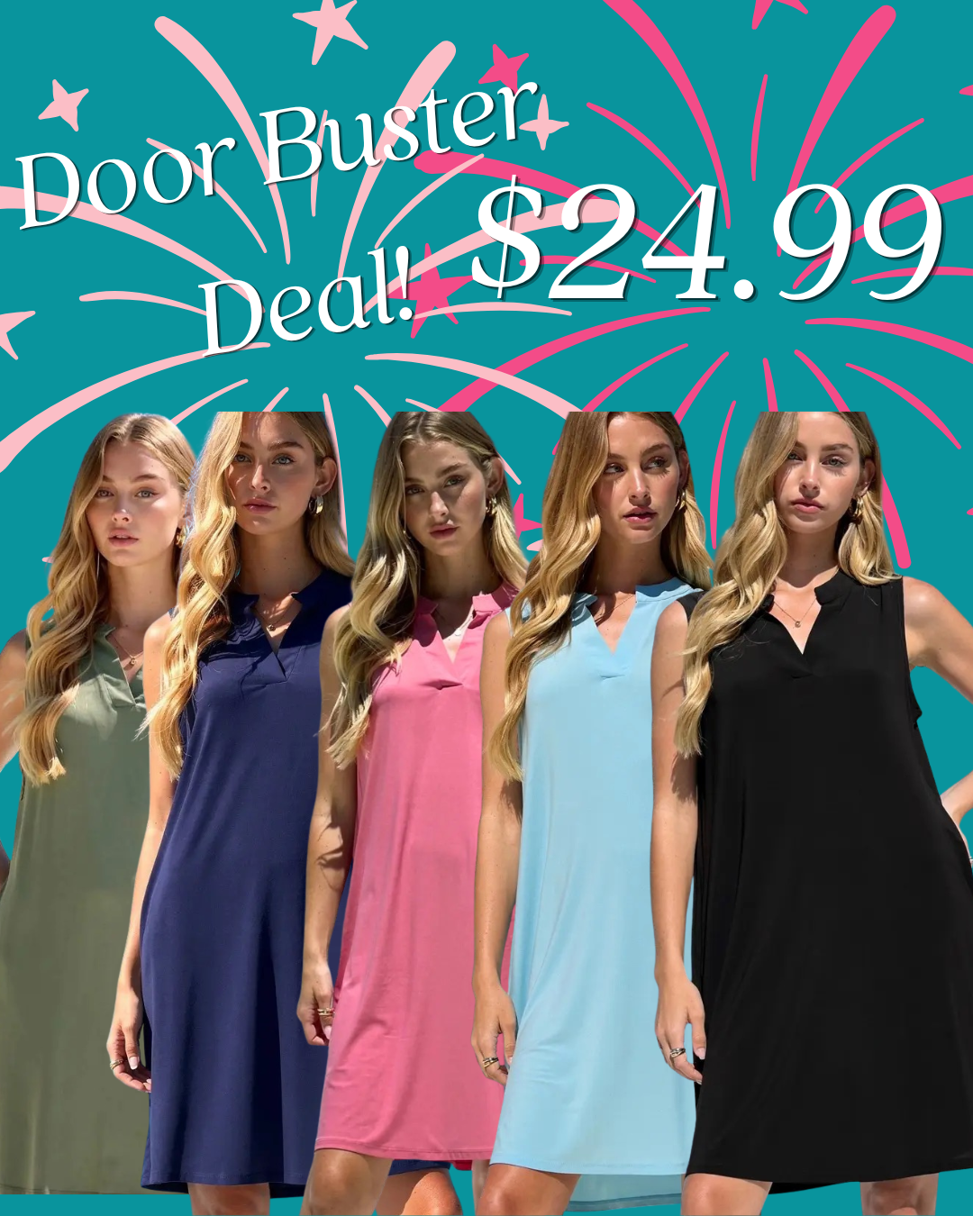 DOORBUSTER DEAL Sleeveless Lizzy Dress-180 Dresses-Dear Scarlett-The Lovely Closet, Women's Fashion Boutique in Alexandria, KY