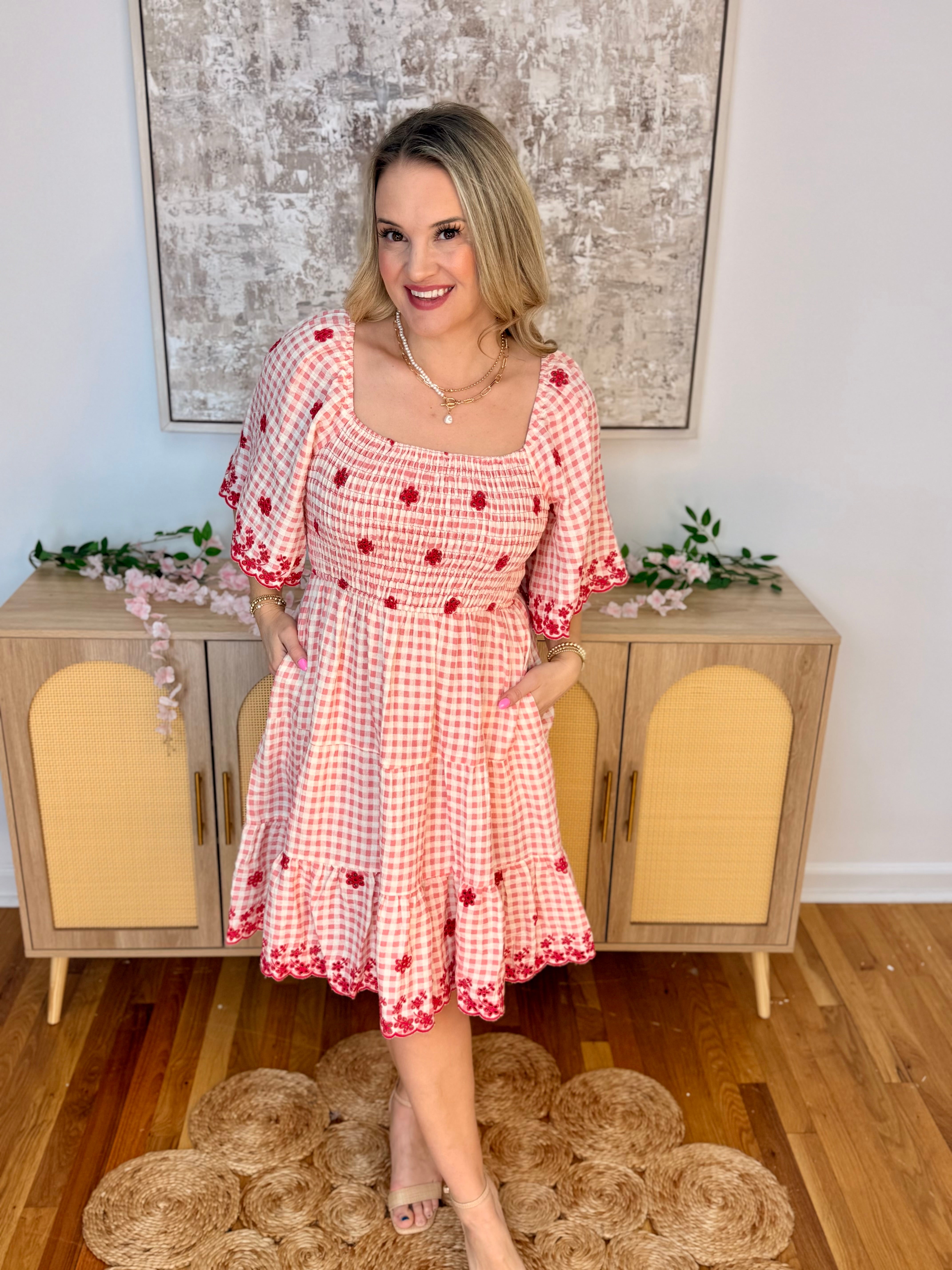 Afternoon Tea Embroidered Dress-180 Dresses-easel-The Lovely Closet, Women's Fashion Boutique in Alexandria, KY