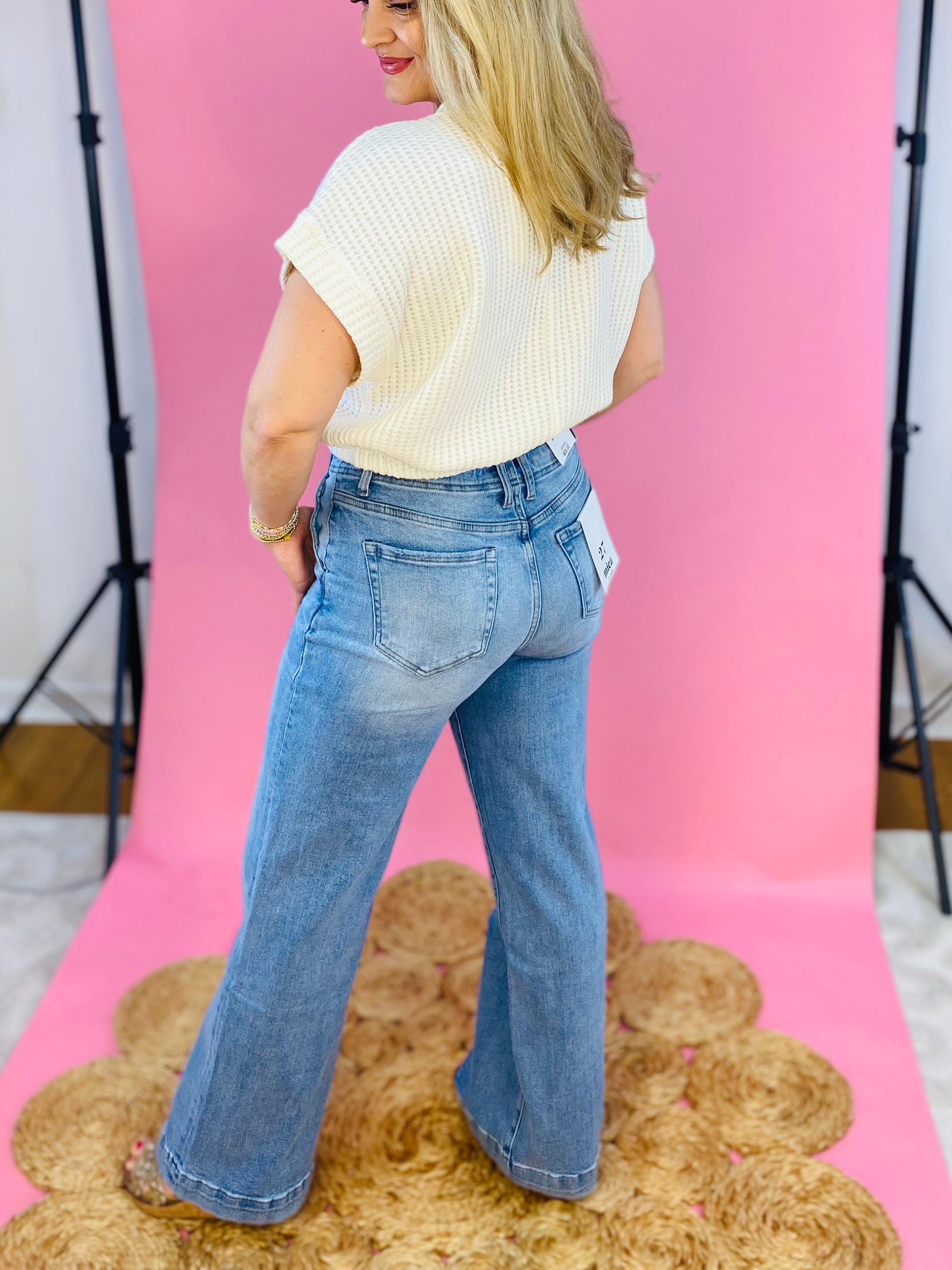 Mica Trouser Wide Leg Jeans-210 Jeans-Mica Denim-The Lovely Closet, Women's Fashion Boutique in Alexandria, KY