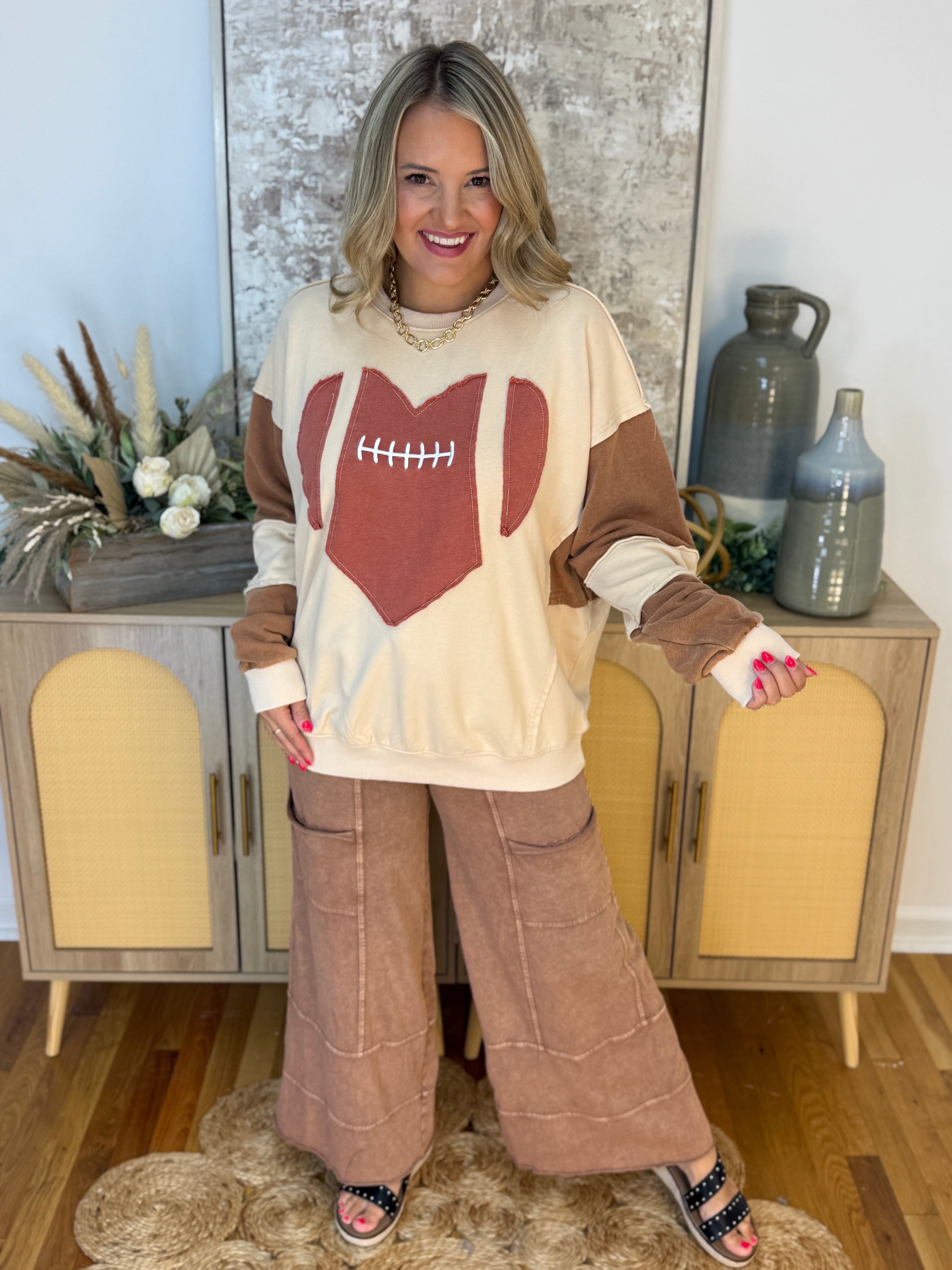 Sideline Sweetheart Pullover-110 Long Sleeve Top-easel-The Lovely Closet, Women's Fashion Boutique in Alexandria, KY