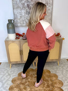 Washed Brick & Pink Pullover-110 Long Sleeve Top-White Birch-The Lovely Closet, Women's Fashion Boutique in Alexandria, KY