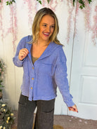 Waffle Knit Hooded Jacket-110 Long Sleeve Top-bibi-The Lovely Closet, Women's Fashion Boutique in Alexandria, KY