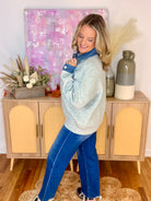 The Denim Detail Pullover-110 Long Sleeve Top-Haptics-The Lovely Closet, Women's Fashion Boutique in Alexandria, KY