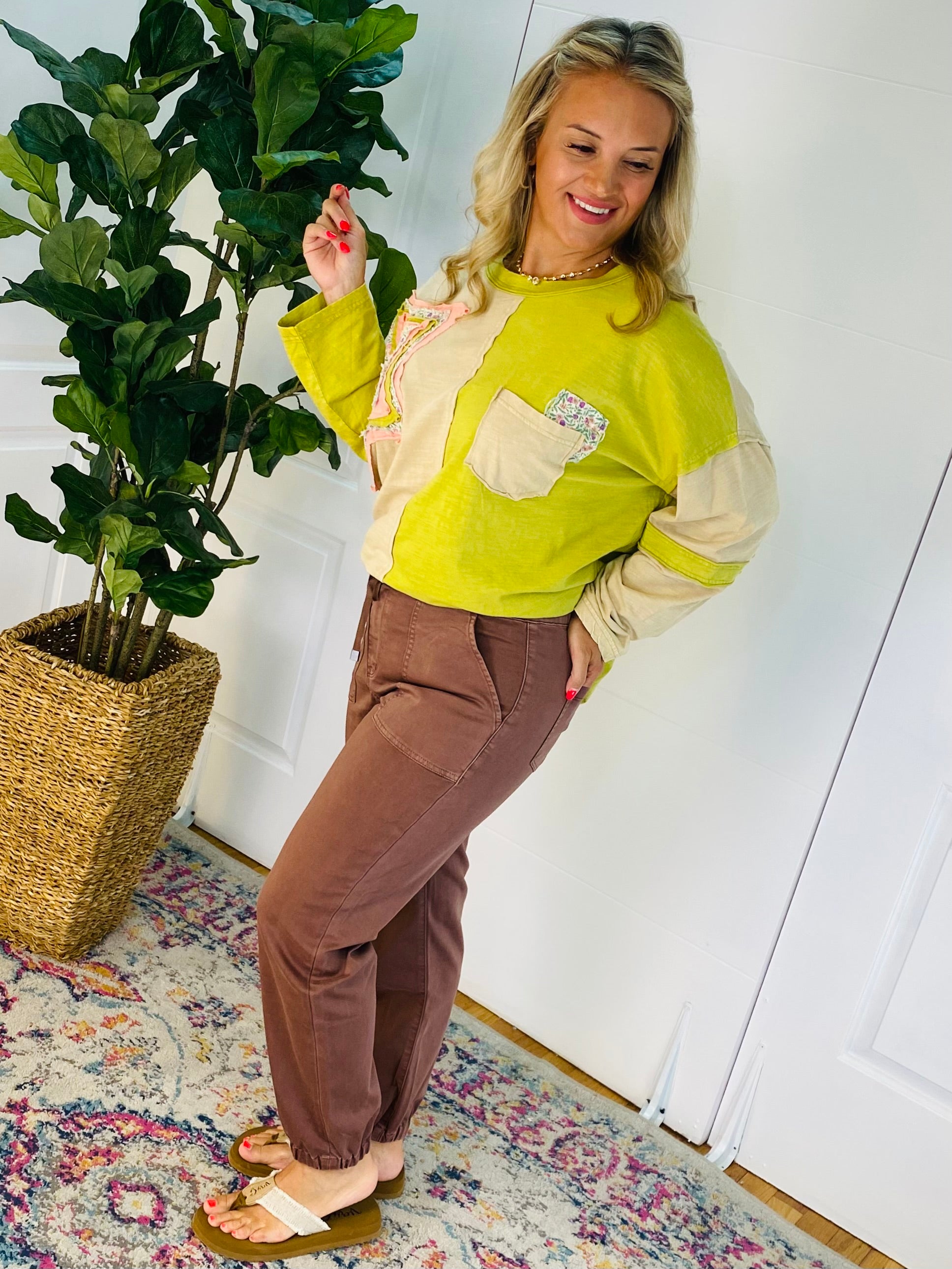 Mica Jogger Pants - Cocoa-210 Jeans-Mica Denim-The Lovely Closet, Women's Fashion Boutique in Alexandria, KY