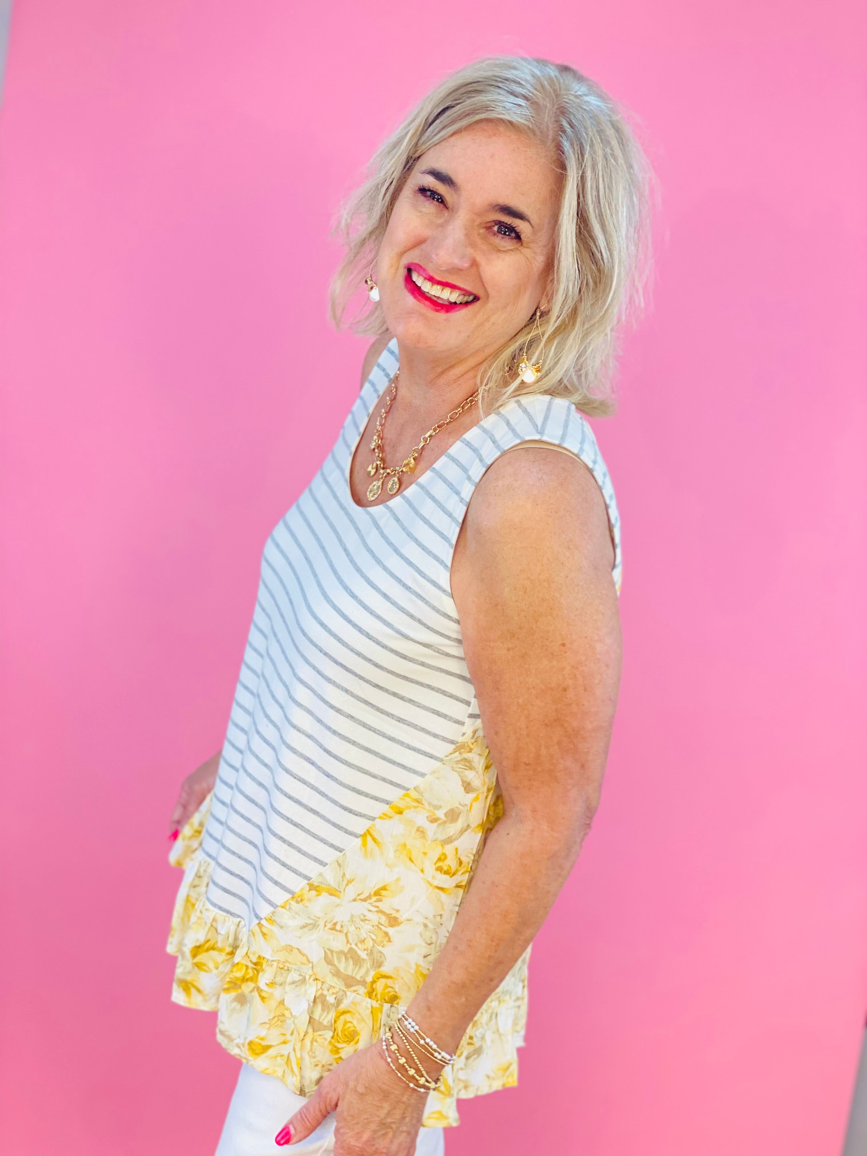 Summer Awaits Tank Top-120 Sleeveless Tops-Doe and Rae-The Lovely Closet, Women's Fashion Boutique in Alexandria, KY