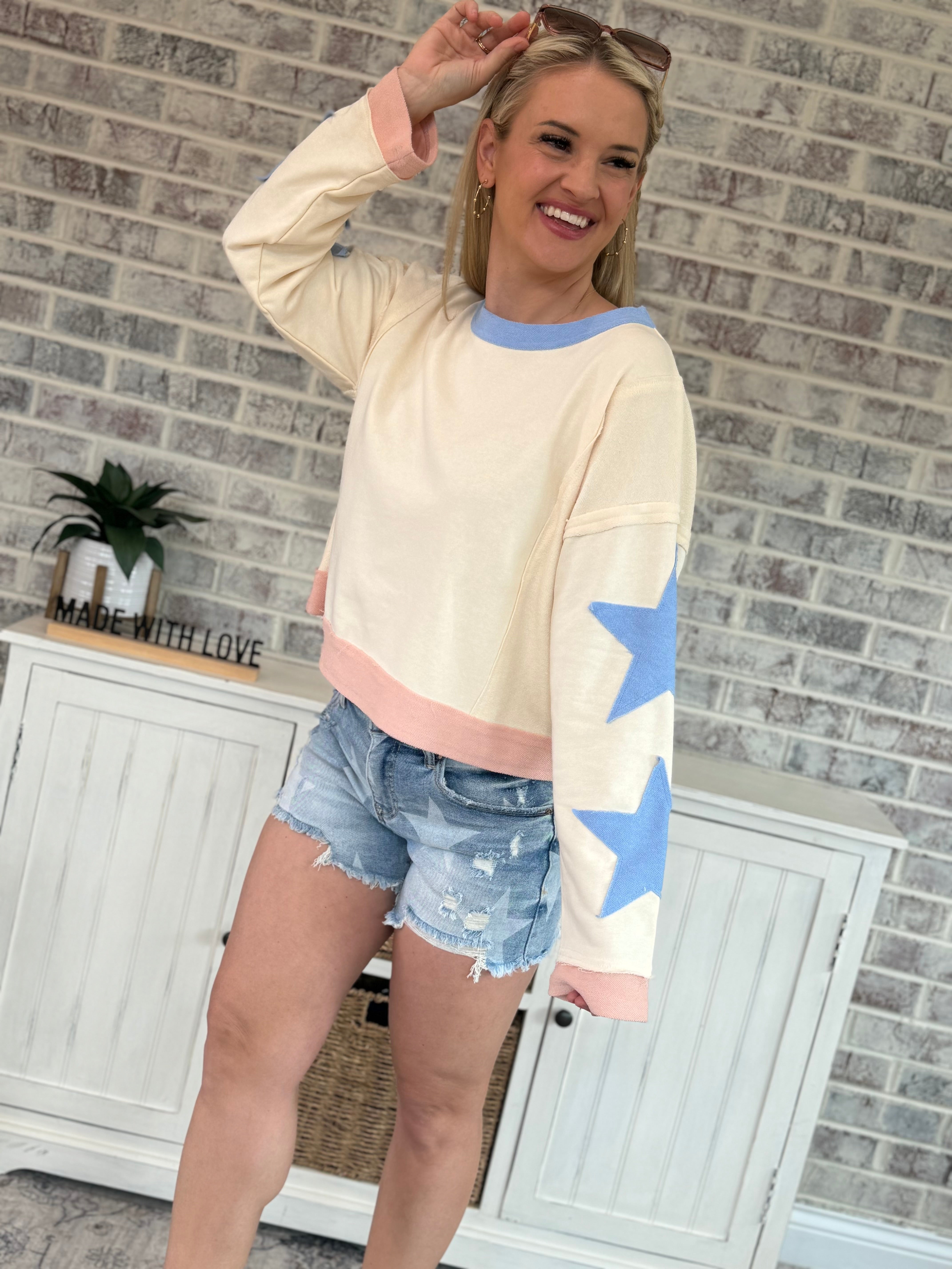 FINAL SALE Star Power Pullover-Top-The Lovely Closet-The Lovely Closet, Women's Fashion Boutique in Alexandria, KY