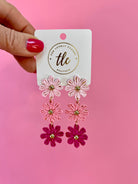 Daisy Trio Earrings - Pink-250 Jewelry-The Lovely Closet-The Lovely Closet, Women's Fashion Boutique in Alexandria, KY