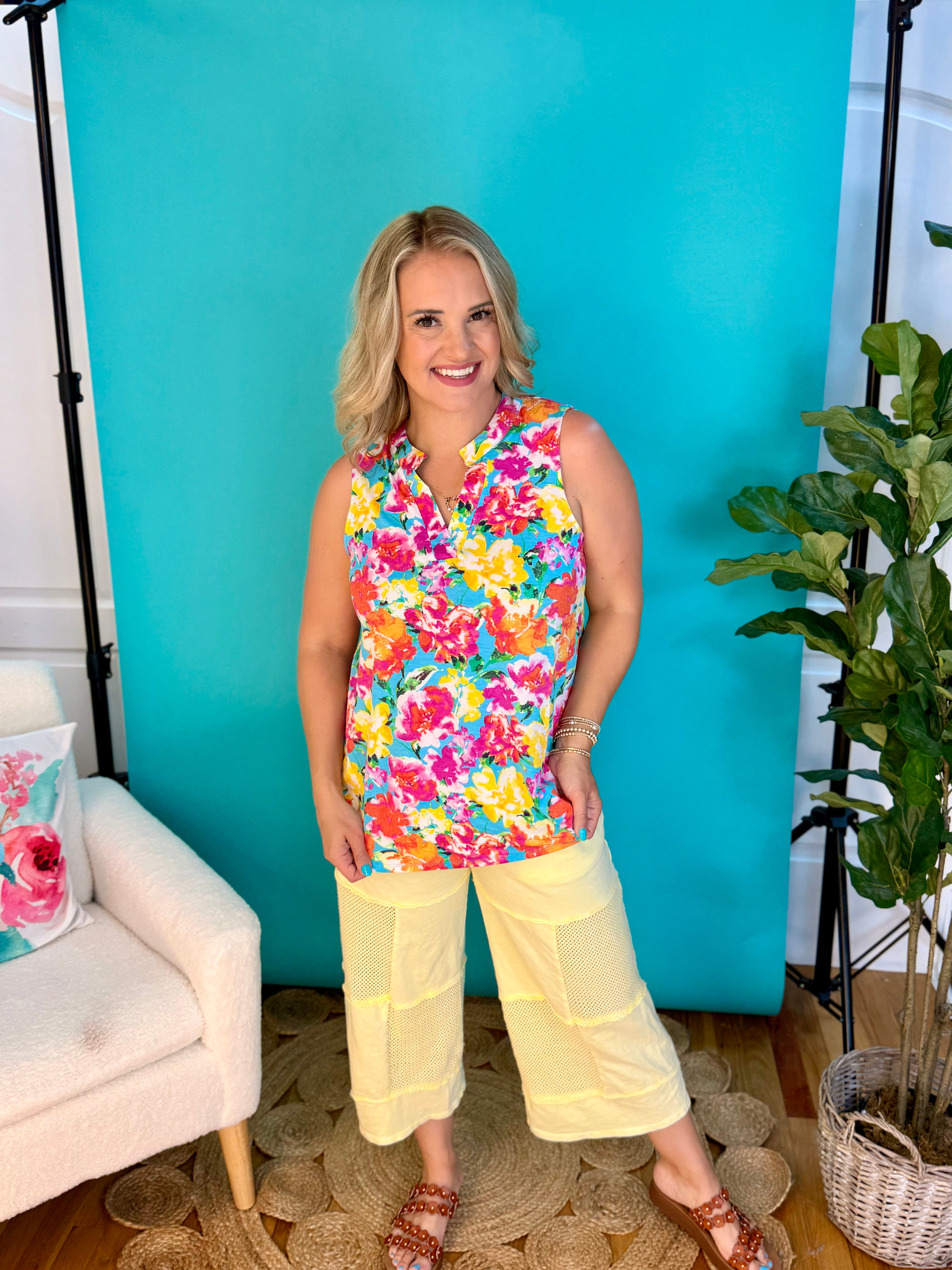 Lizzy Tank - Summer Fun-120 Sleeveless Tops-Dear Scarlett-The Lovely Closet, Women's Fashion Boutique in Alexandria, KY