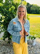 Keeping It Cool Risen Denim Jacket-170 Jackets/Outerwear-Risen-The Lovely Closet, Women's Fashion Boutique in Alexandria, KY