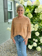 Thinking About Fall Top - Toasted Coconut-110 Long Sleeve Top-The Lovely Closet-The Lovely Closet, Women's Fashion Boutique in Alexandria, KY