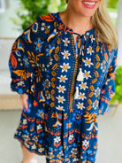 Autumn Indigo Long Sleeve Dress-180 Dresses-easel-The Lovely Closet, Women's Fashion Boutique in Alexandria, KY